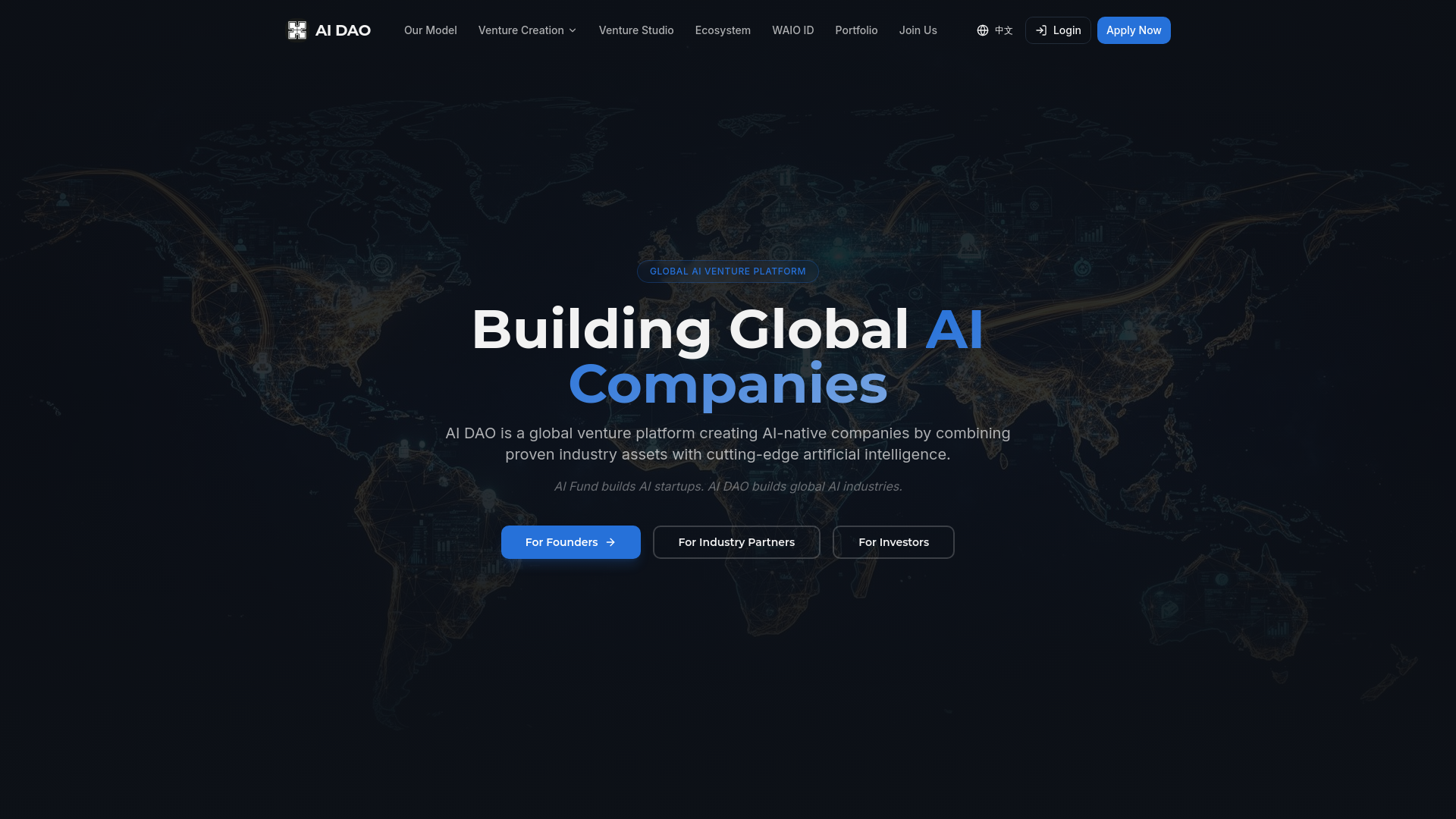 AI DAO — Global AI Venture Platform | Building Global AI Companies