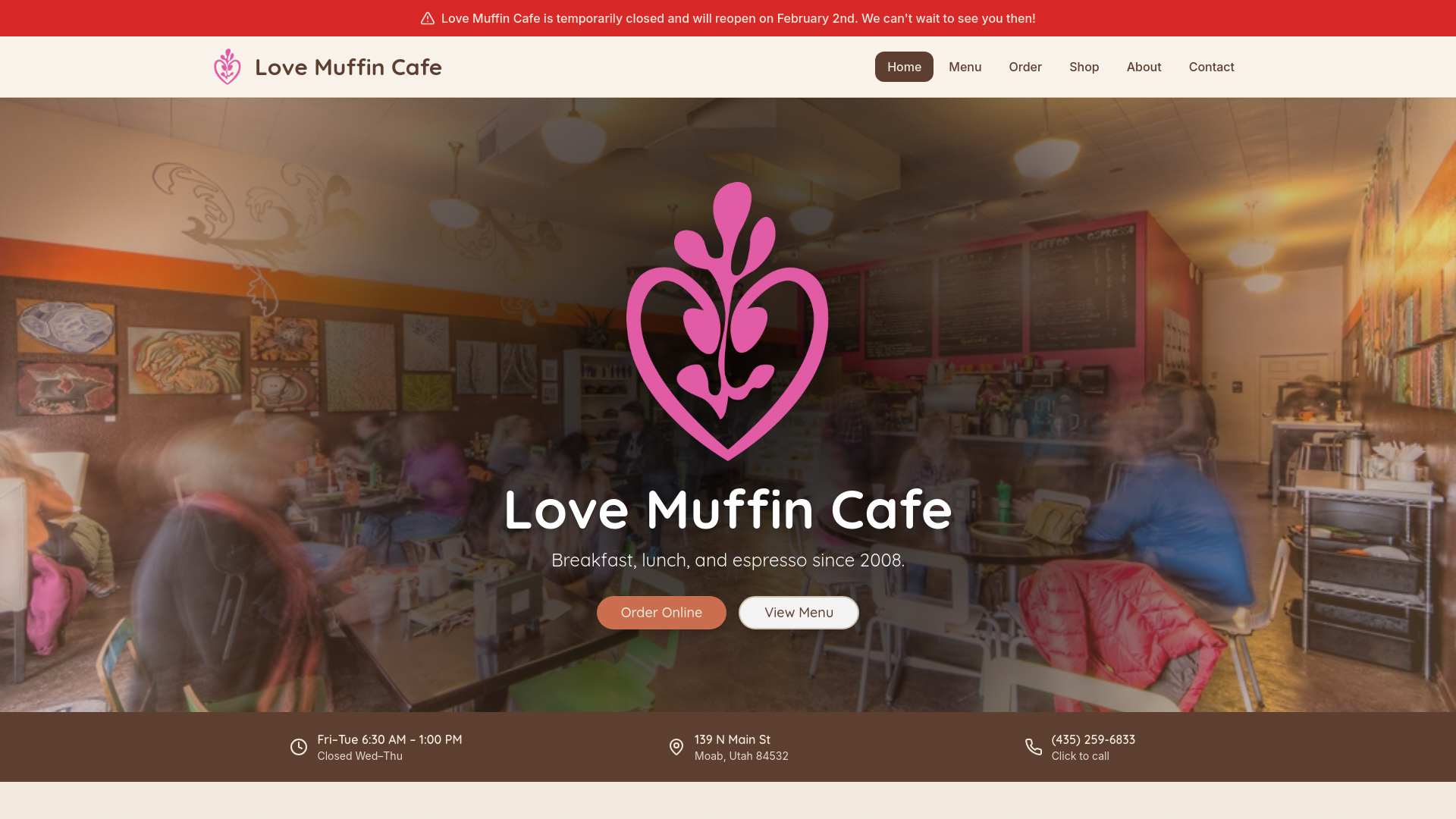 Love Muffin Cafe — Moab, UT | Muffins • Burritos • Coffee