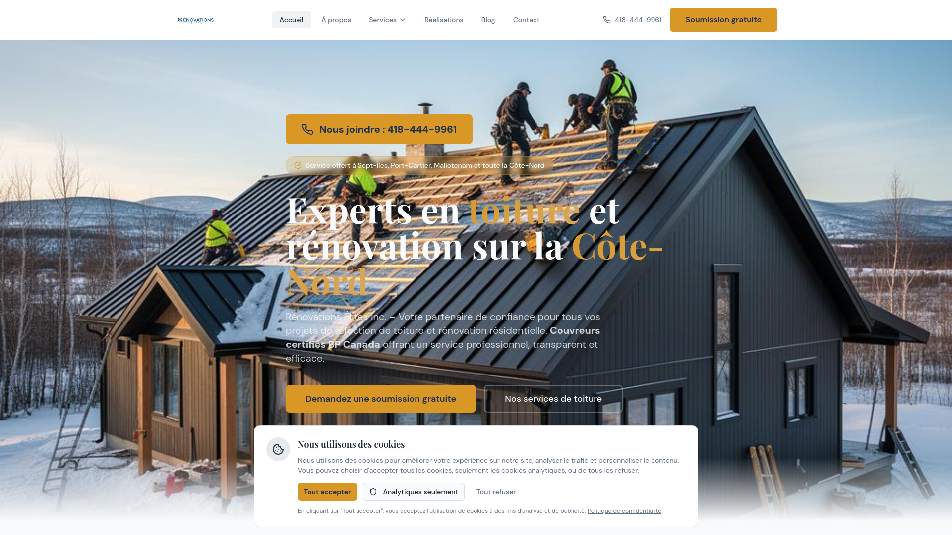 Rénovations Élites Inc. | Couvreurs Certifiés BP Canada à Sept-Îles ...