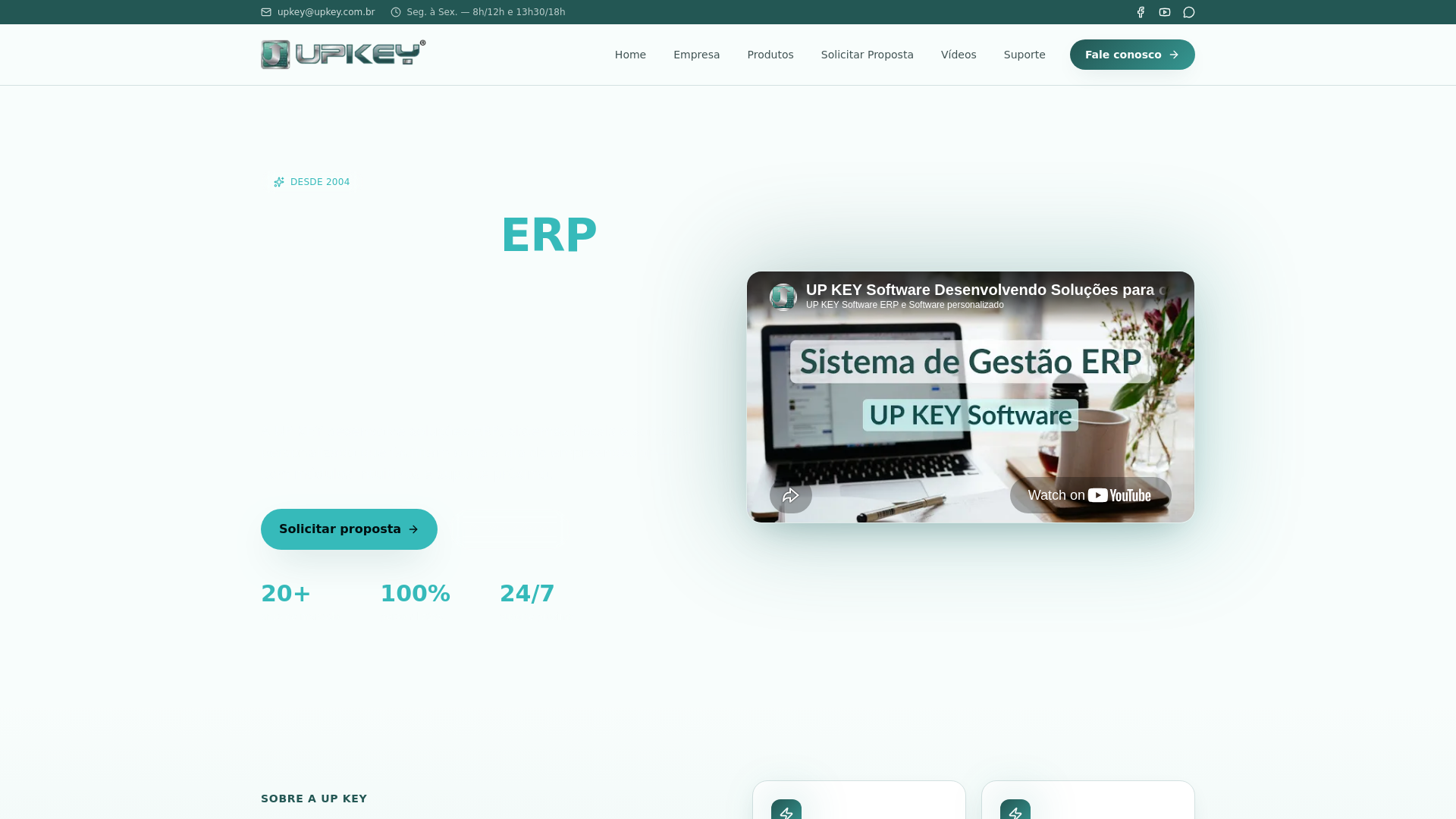 UP KEY Software — ERP e Sistemas Personalizados desde 2004