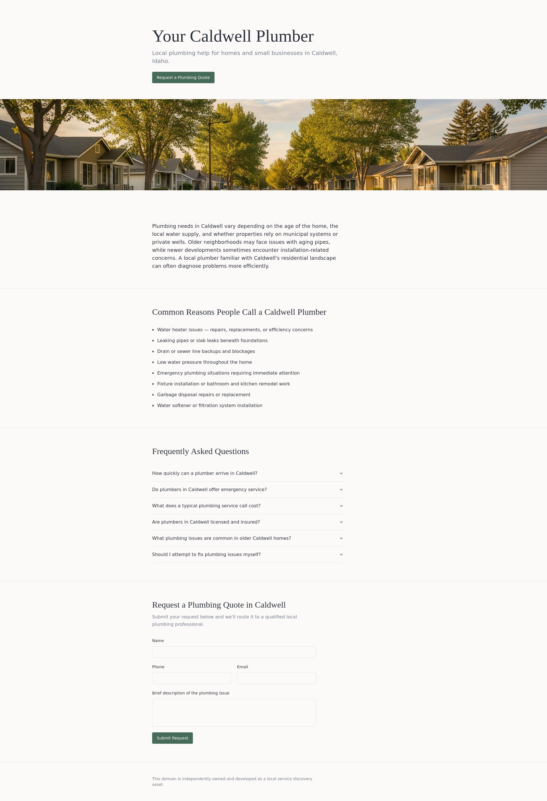 Caldwell Plumber | Local Plumbing Services in Caldwell, Idaho