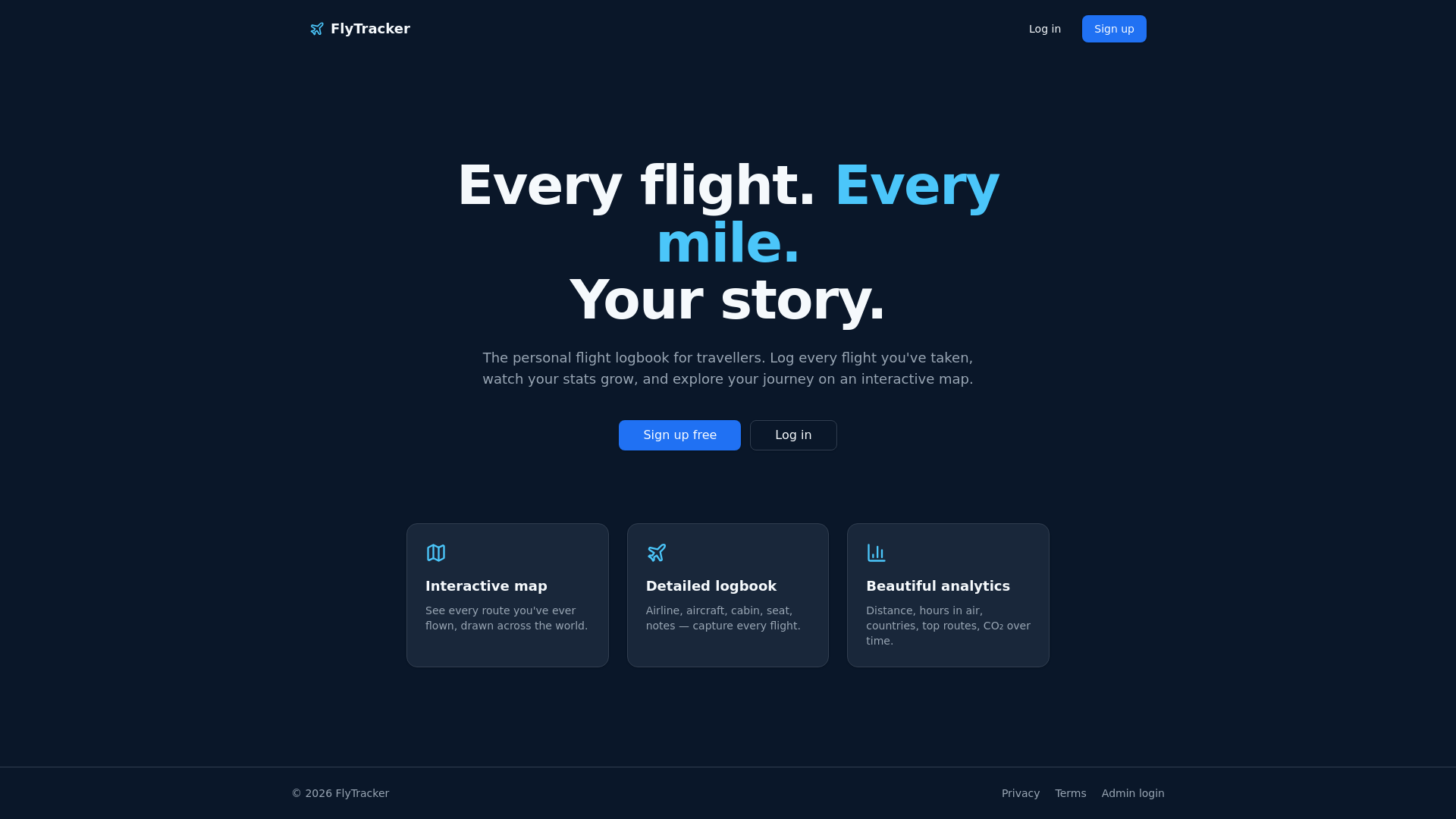 Flotracker FlyTracker — Every flight. Every mile. Your story.
