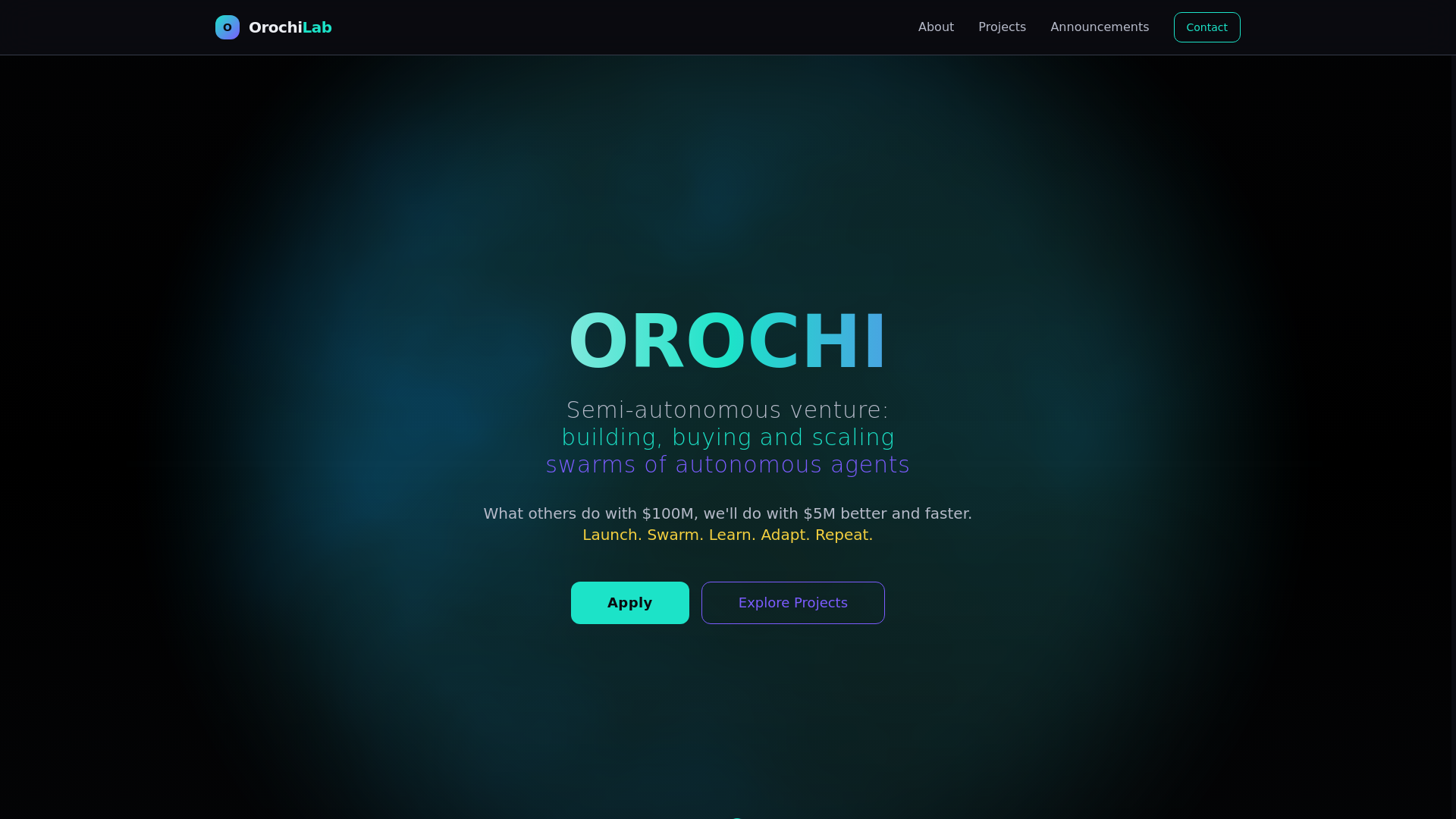 Orichi Lab - Autonomous Agent Swarms