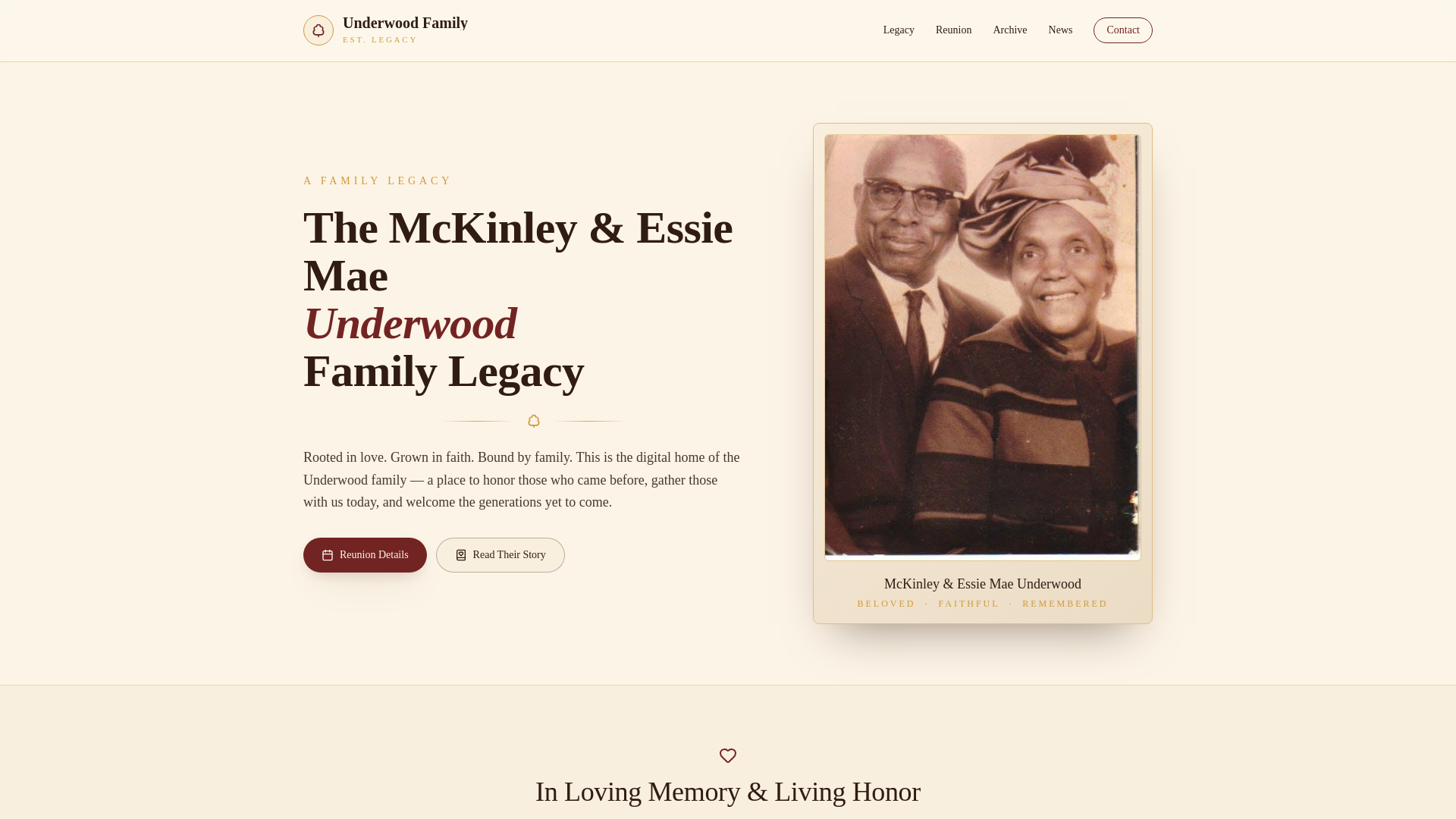 Family History — The Underwood Family Legacy