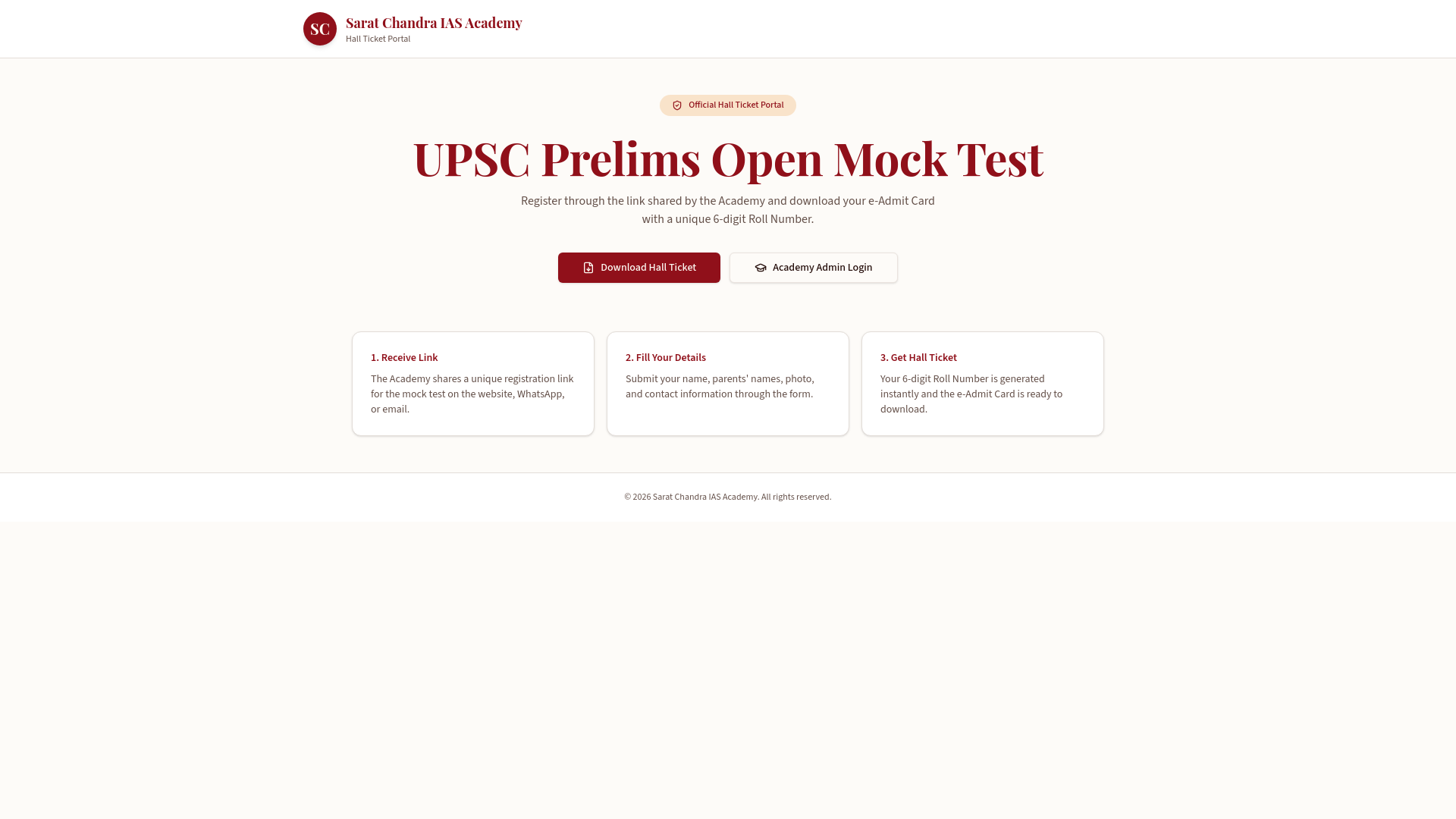 Install Numbers App Sarat Chandra Exam Pass — Hall Tickets & Results