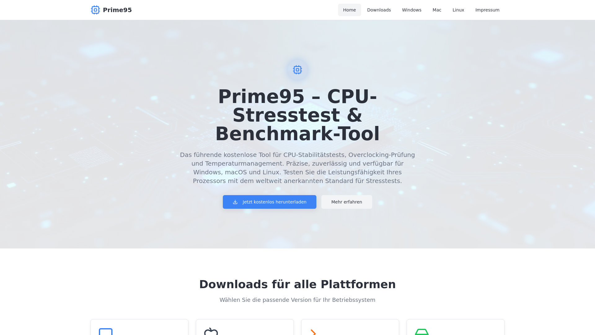 Prime96 Prime95 - CPU-Stresstest & Benchmark-Tool | Kostenloser Download