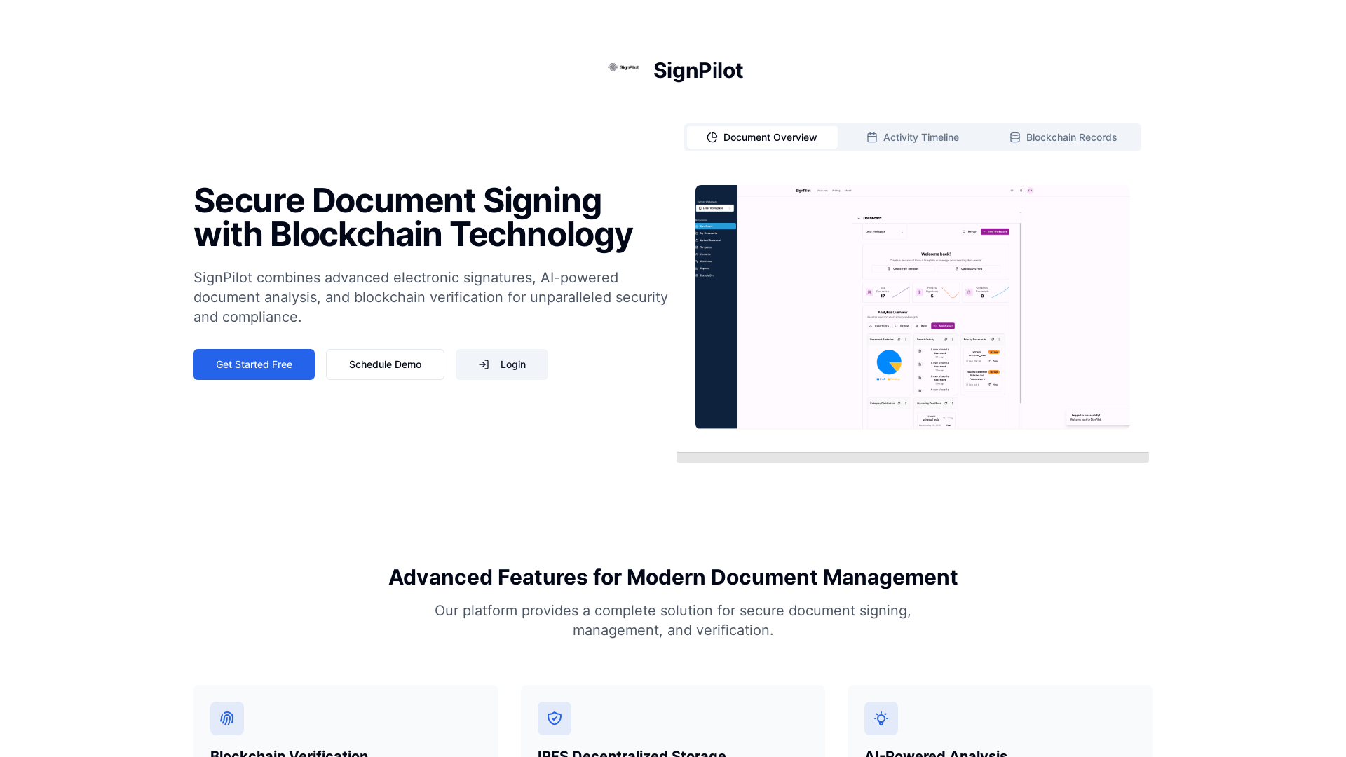 SignPilot - AI-Enhanced Document Signing with Blockchain Verification