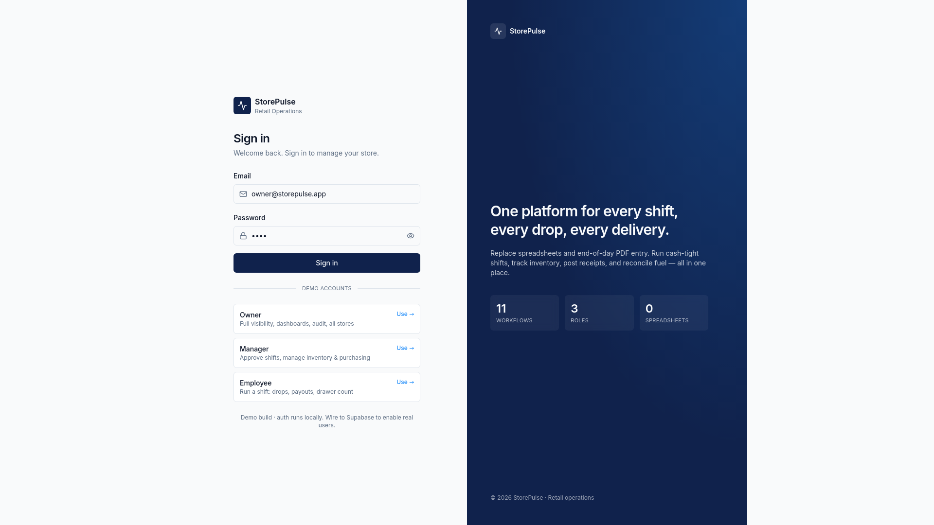 Store Pulse StorePulse — Retail Operations Platform