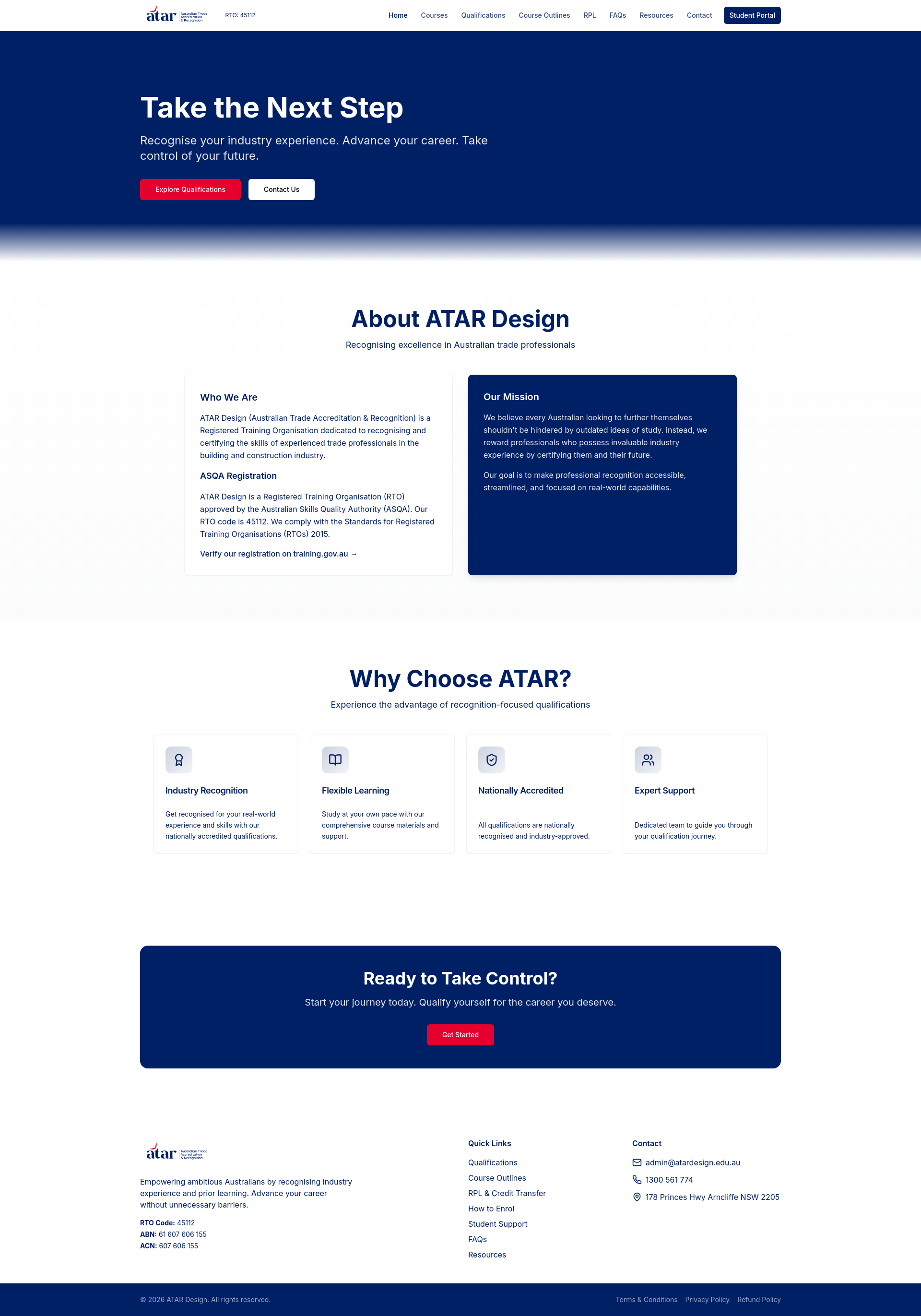 ATAR Design - Australian Training and Recognition