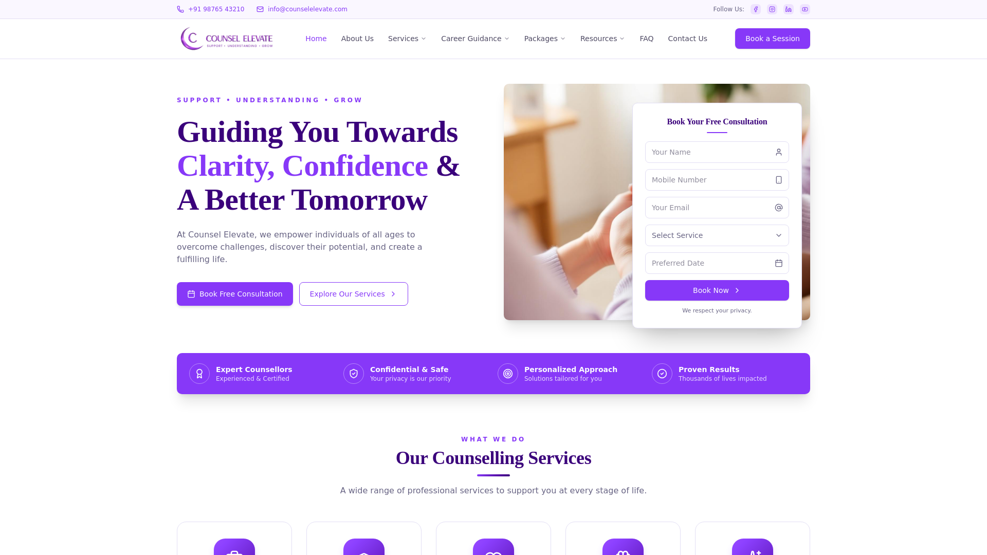 Counsel Elevate — Support, Understanding, Grow