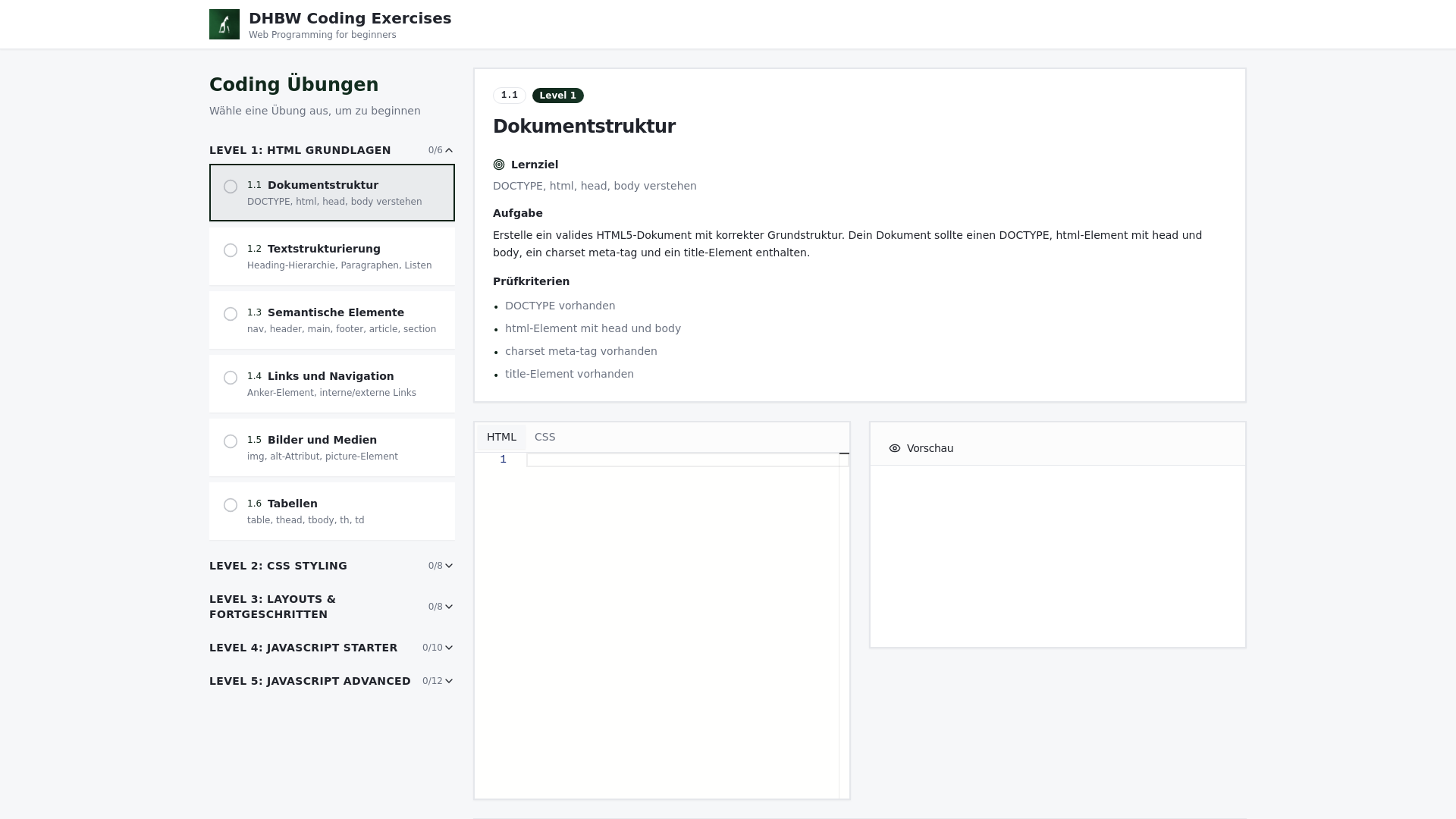 Coding Exercises - Web Programming