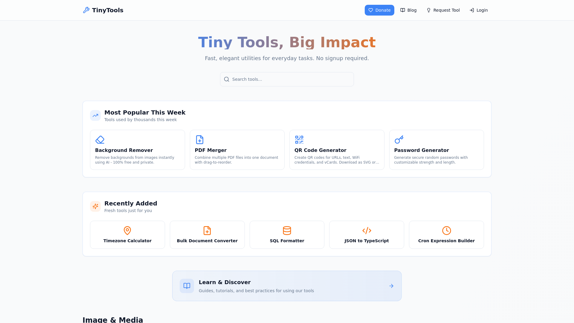 TinyTools - Fast & Simple Online Utilities