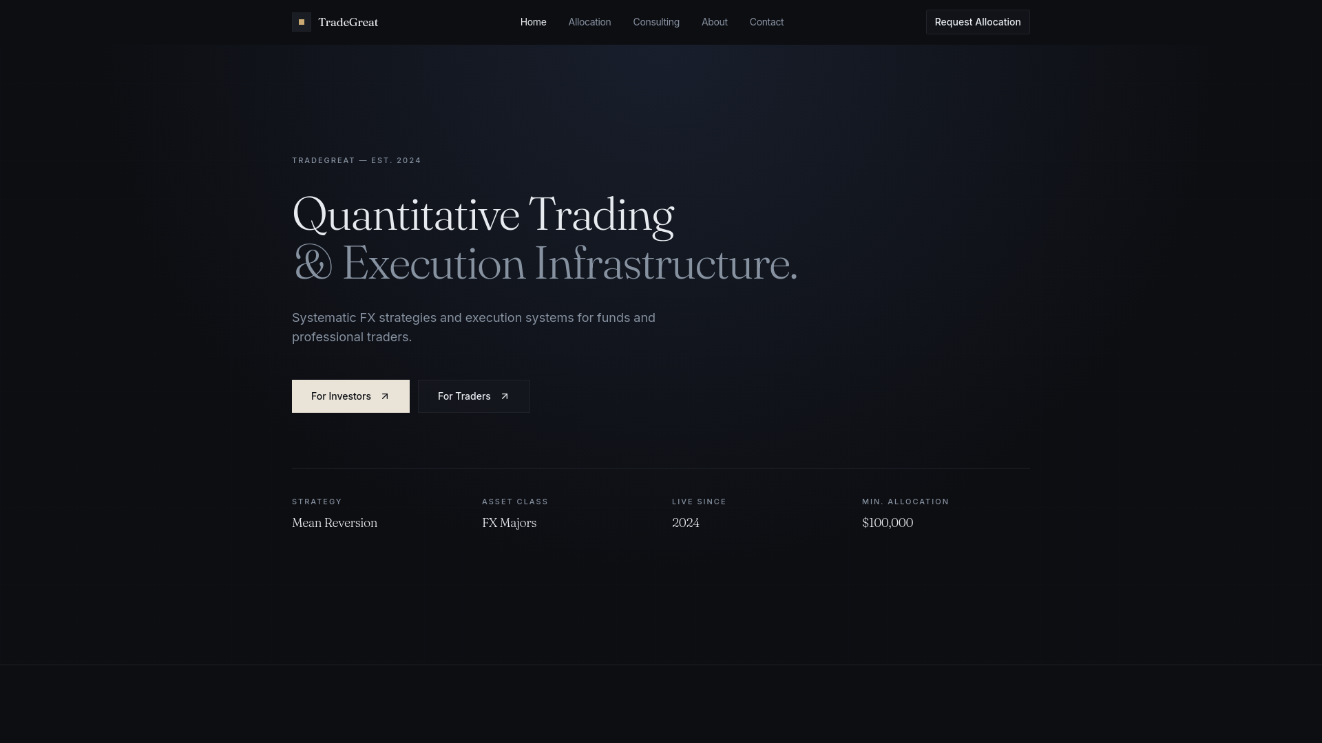 Trade Management Allocation System Strategy Allocation — Systematic FX Trading | TradeGreat