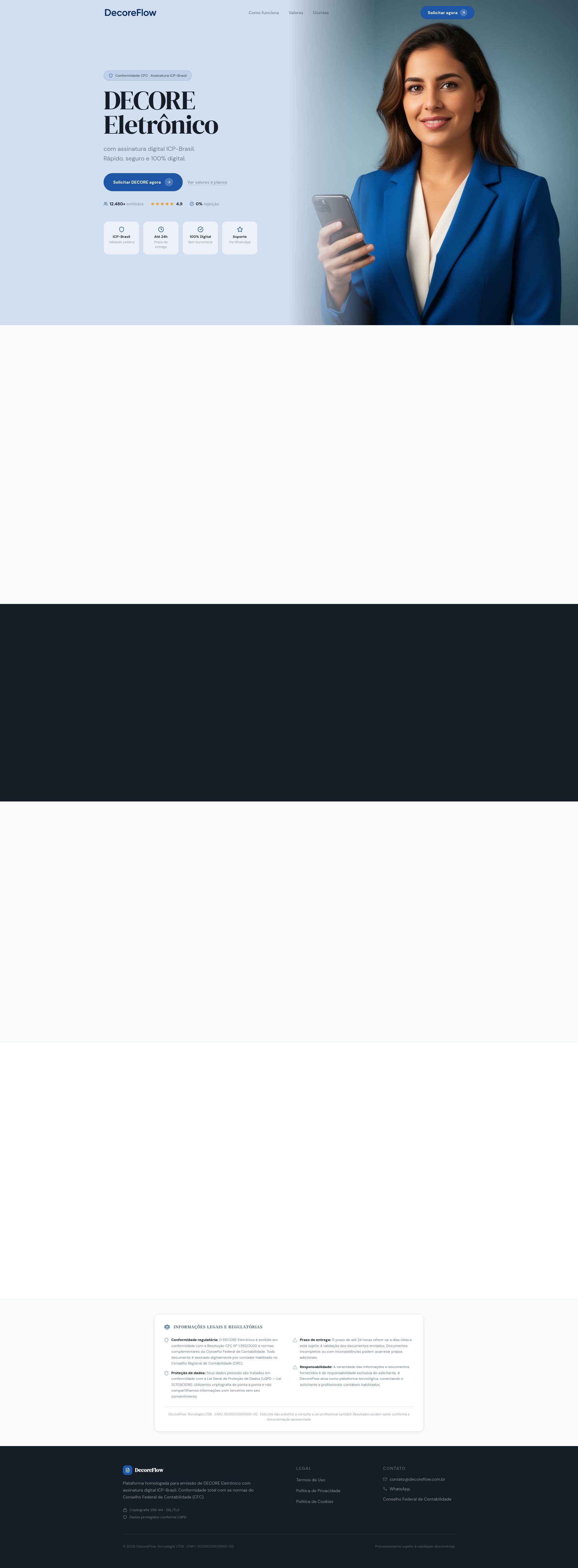 DecoreFlow — DECORE Eletrônico em 24h com ICP-Brasil