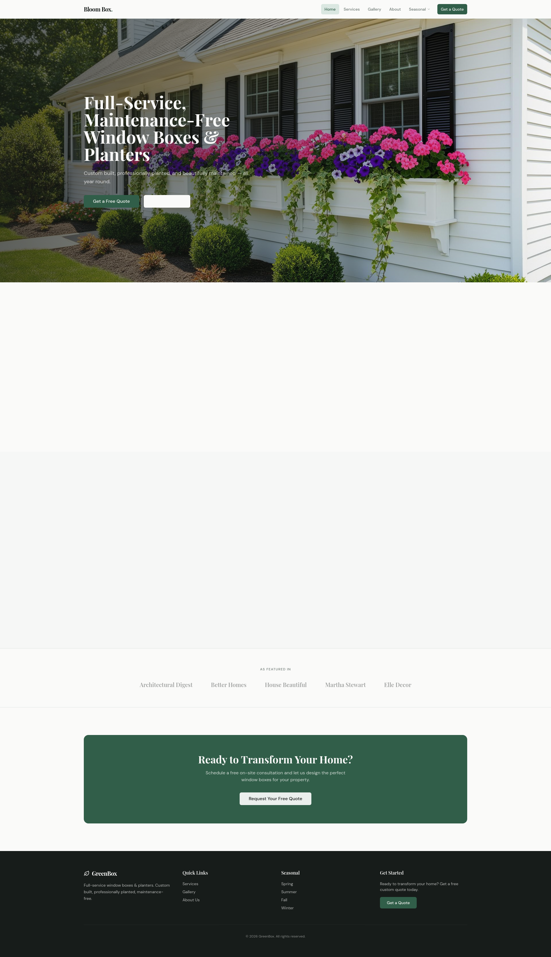 Bloom Box — Custom Window Boxes & Planters