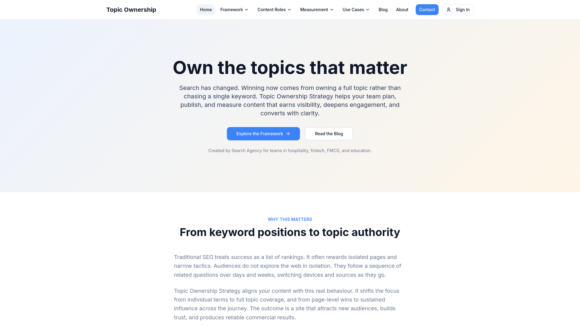 Own Topic Topic Ownership Strategy — Own the Topics That Matter