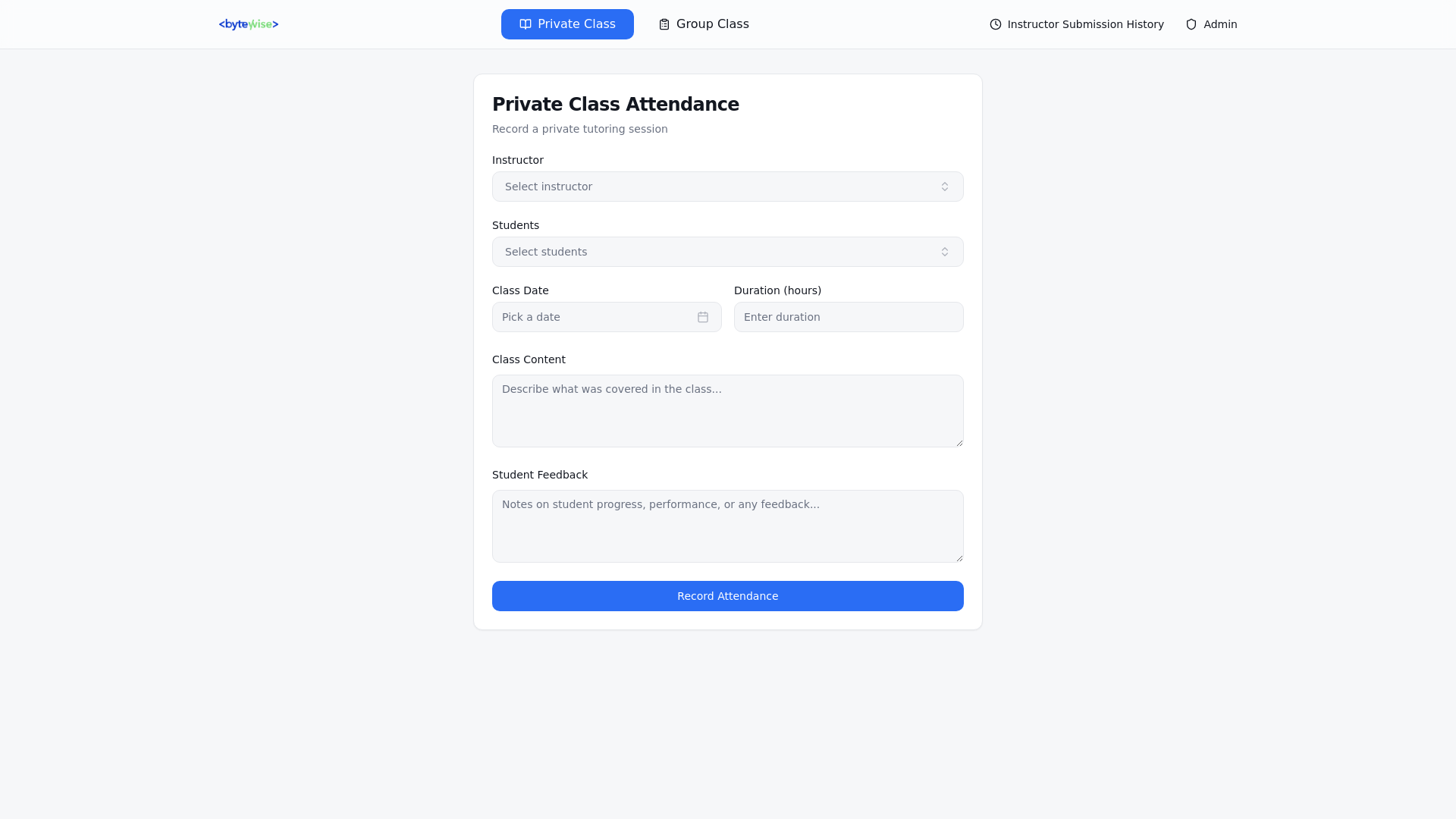 Bytewise Admin Panel