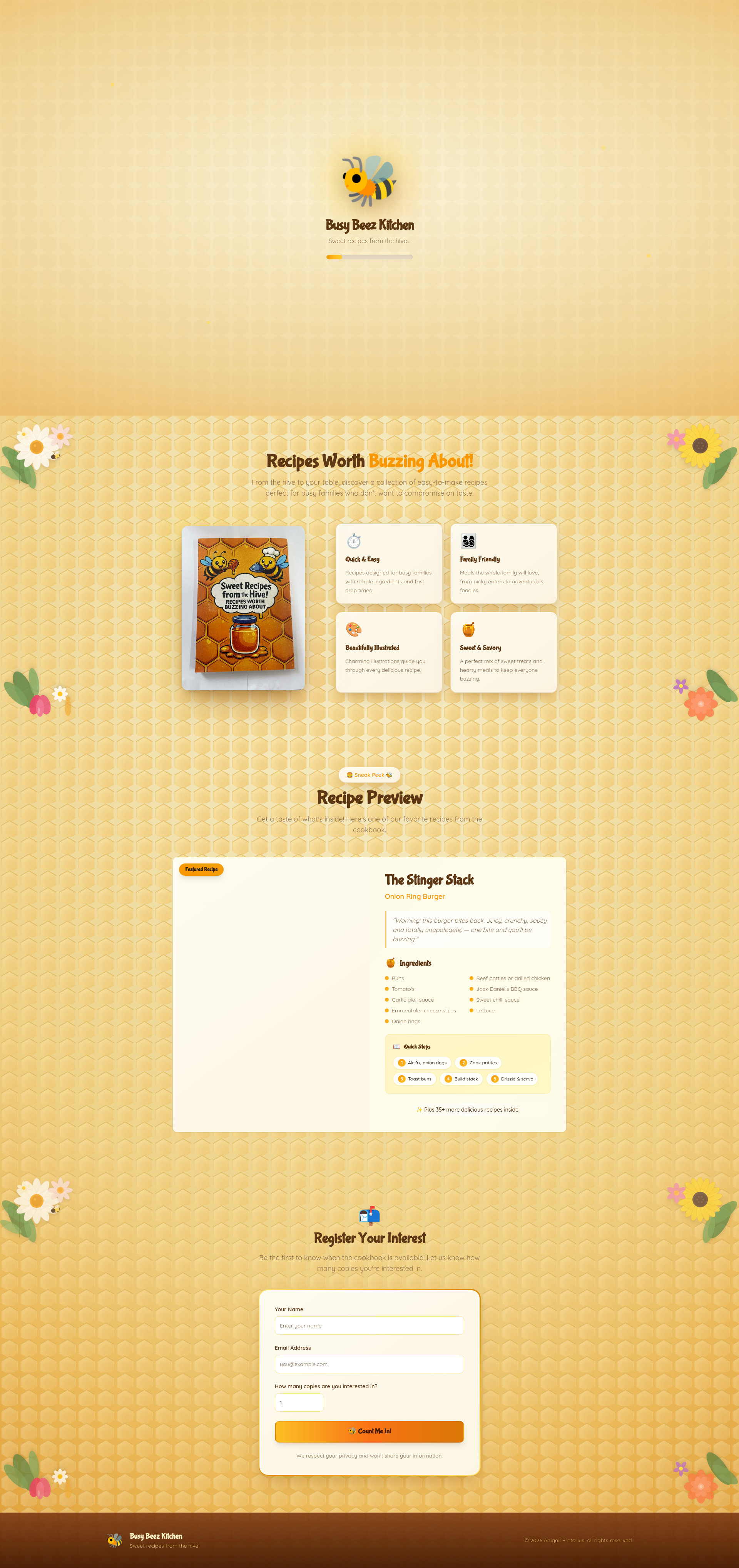 Busy Beez Kitchen | Pre-Order Now