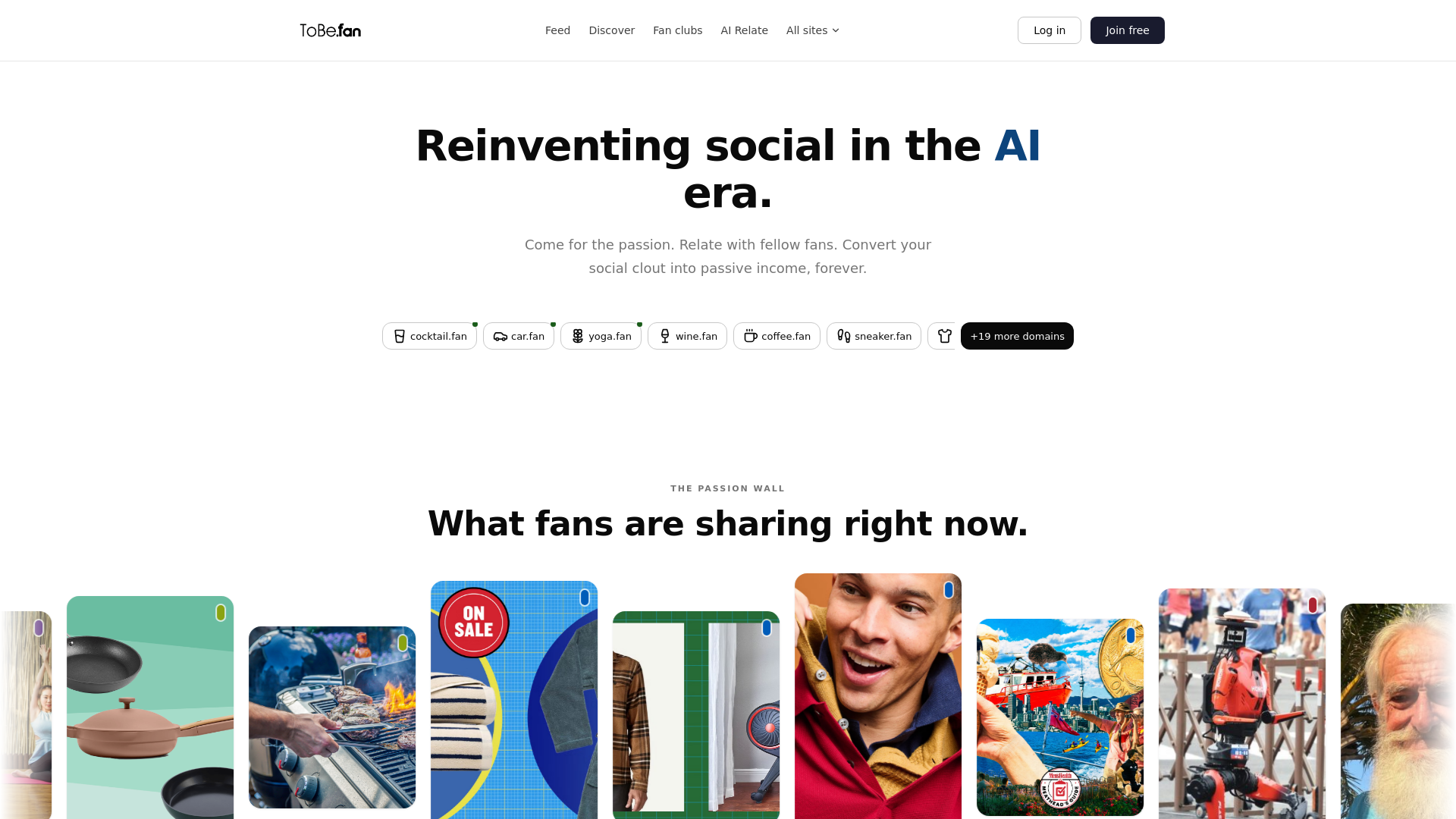 ToBe.fan — Reinventing social in the AI era