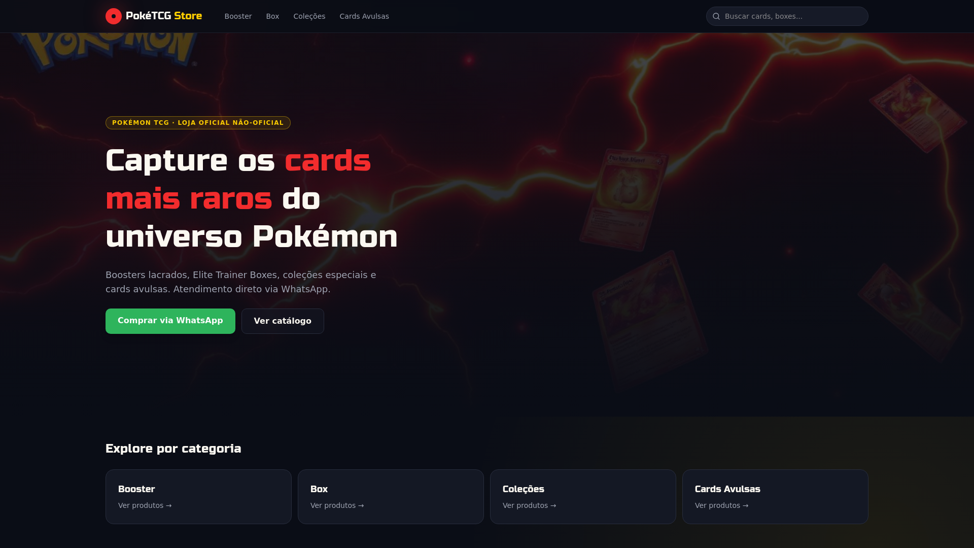 Pandex Store — Pokémon TCG no Atacado e Varejo
