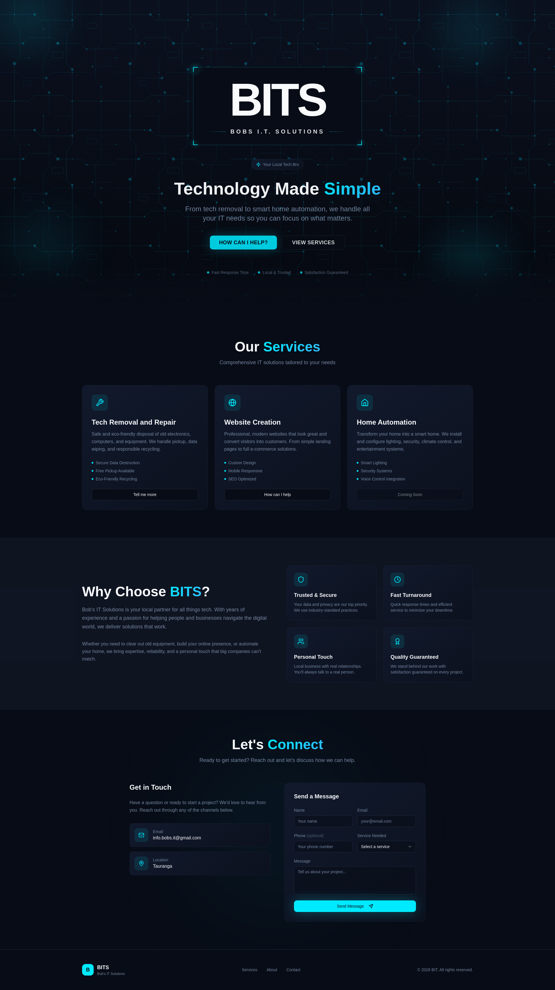 BIT - Bob's IT Solutions | Tech Removal, Web Design & Home Automation