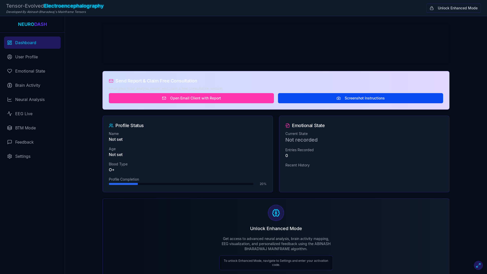 Professional Ai-powered Neurofeedback & Brain Optimization Platform