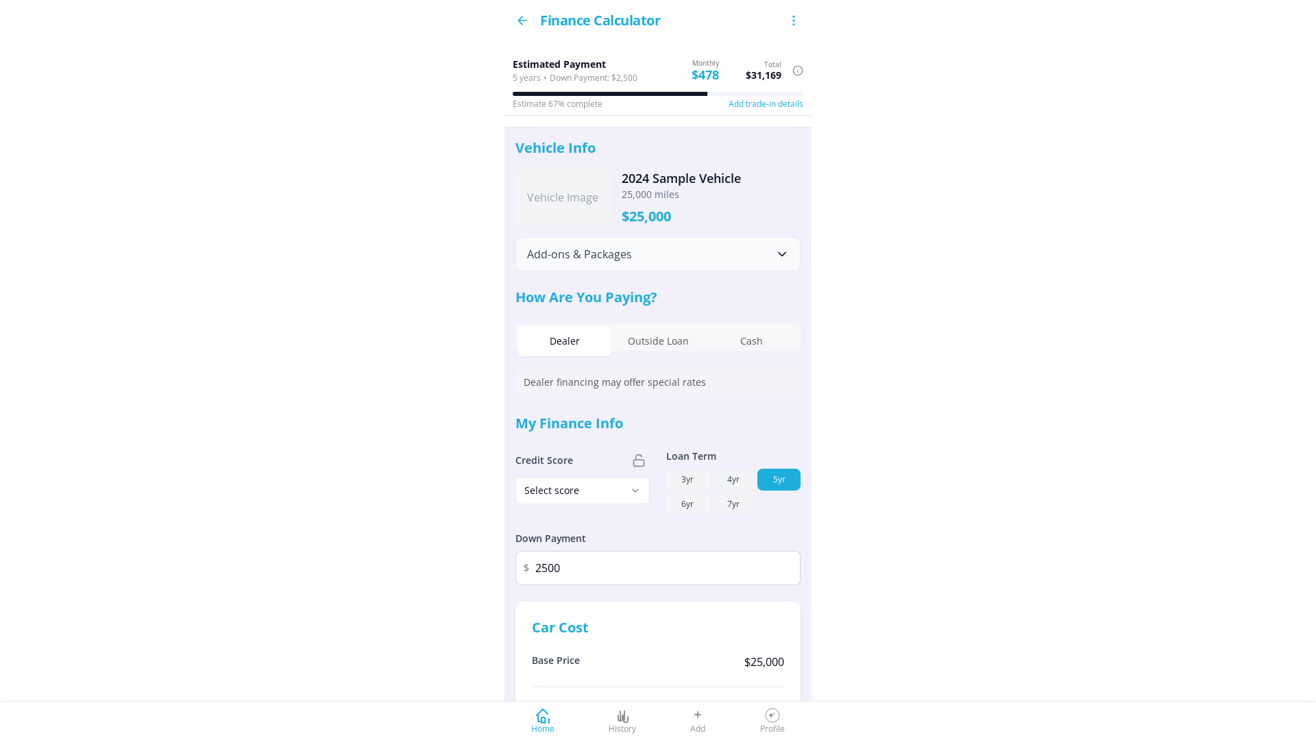 Advanced Car Leasing Calculator App