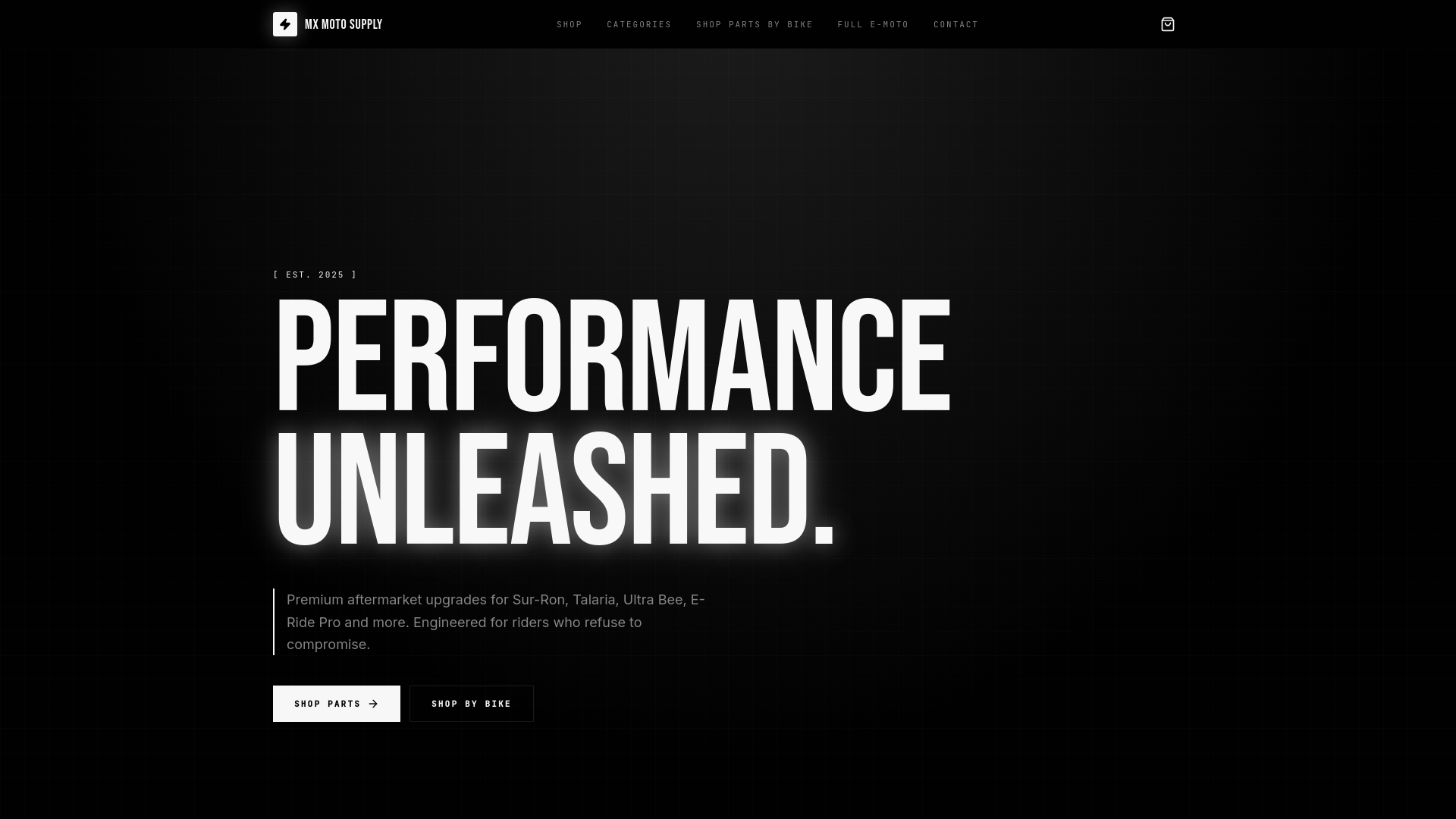 MX Moto Supply — Premium E-Moto Performance Parts