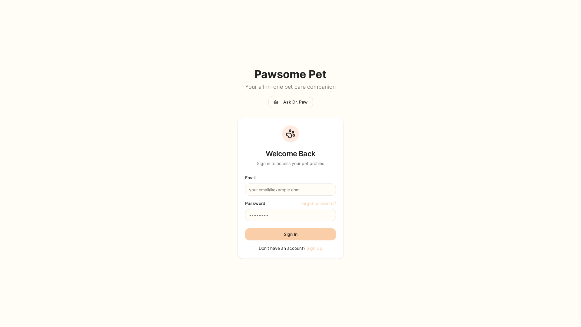 Advanced Pet Care & Nutrition App