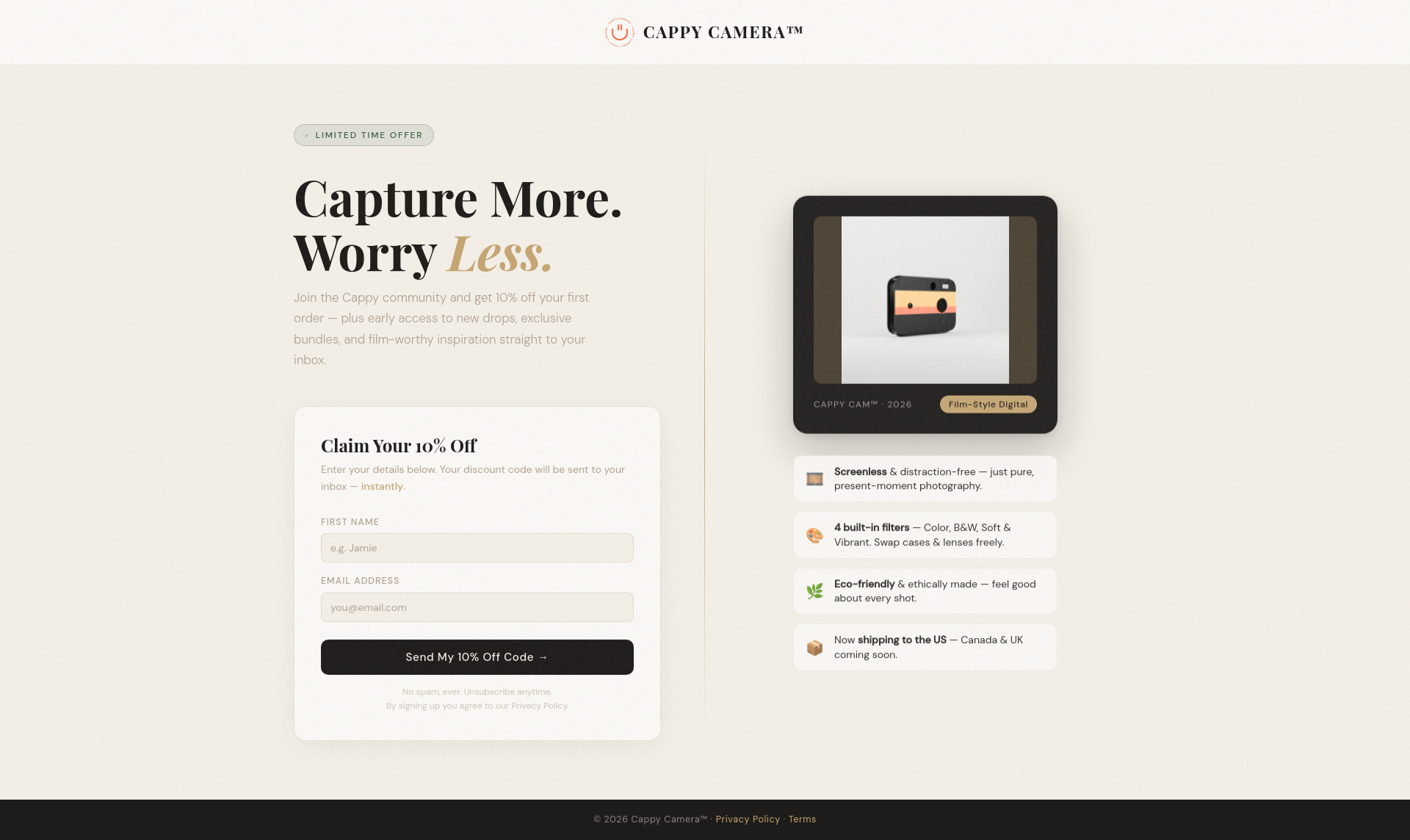 Cappy Camera Cappy Camera™ – Get 10% Off Your First Order