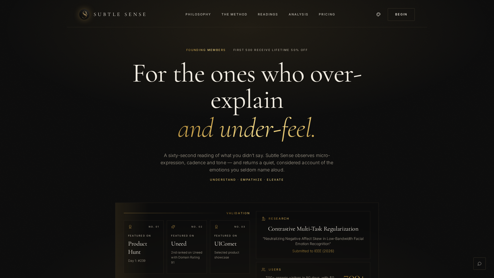 SubtleSense — For the ones who over-explain and under-feel