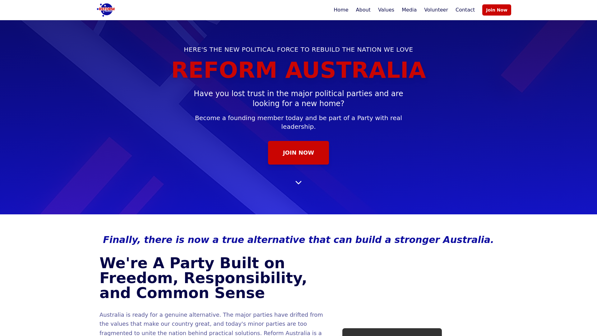 Reform Australia - New Political Party for Australian Democracy & Reform