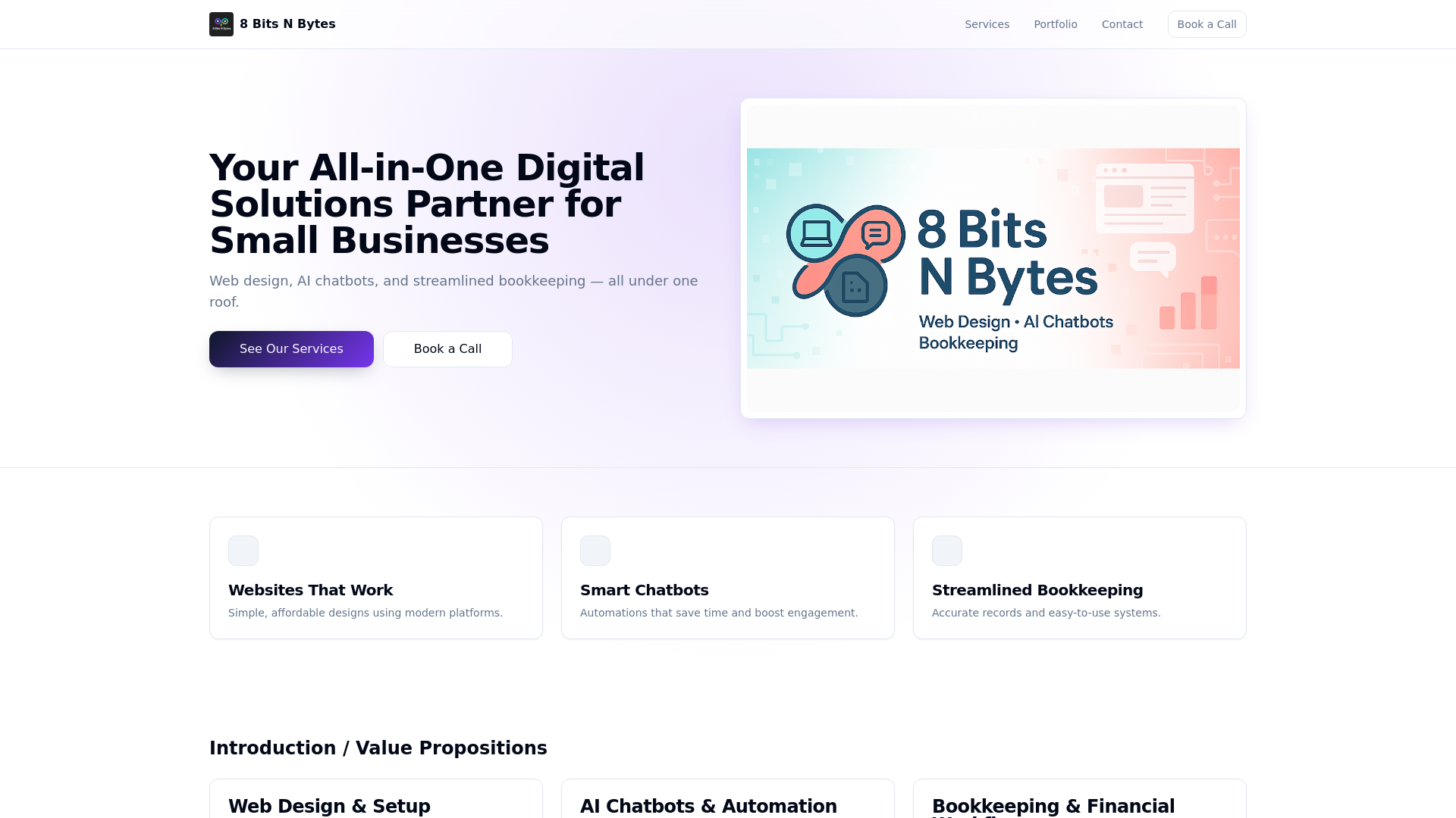 8 Bits N Bytes — Web Design, AI Chatbots, Bookkeeping