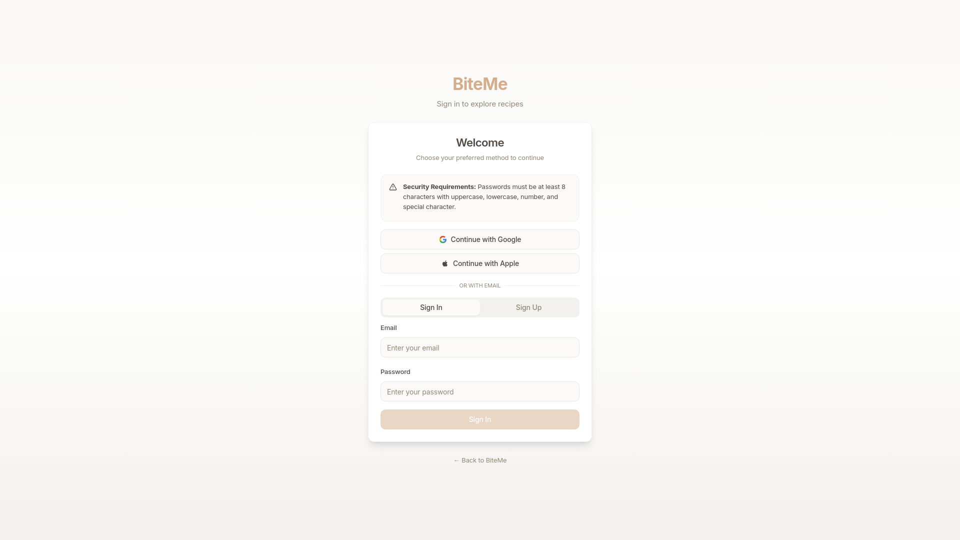 BiteMe - Recipe Discovery