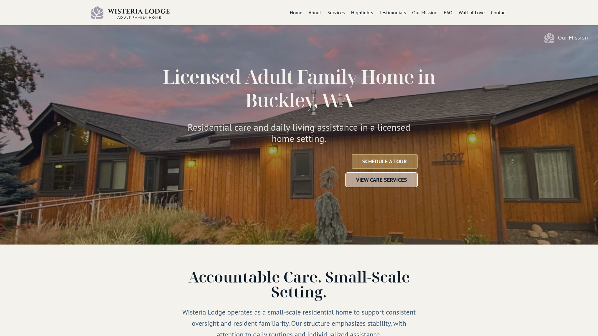Wisteria Lodge Adult Family Home | Buckley, WA