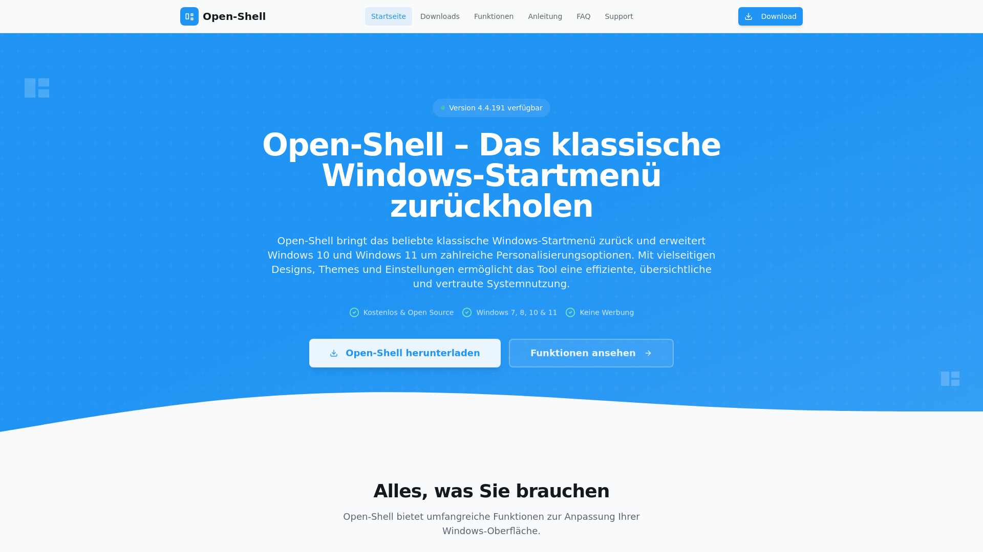 Windows Shell Programm Starten Open-Shell Download – Klassisches Windows-Startmenü für Windows 10 & 11
