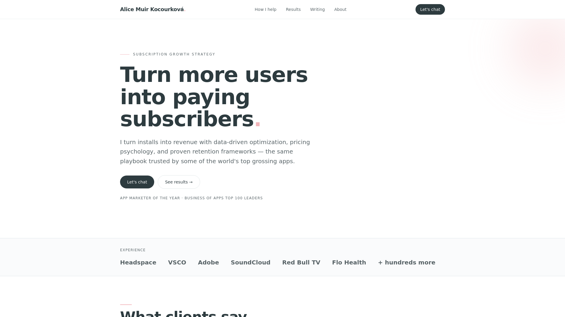 Alice Muir — Subscription Growth Strategist