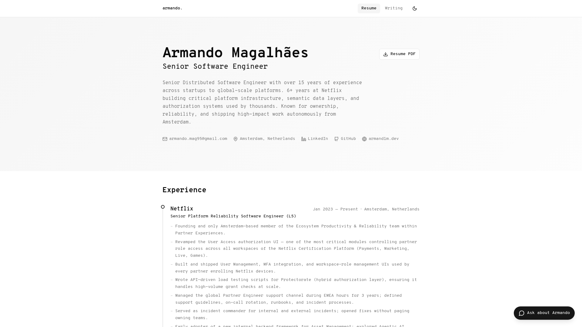 Armando Magalhães — Senior Distributed Software Engineer | Netflix ...