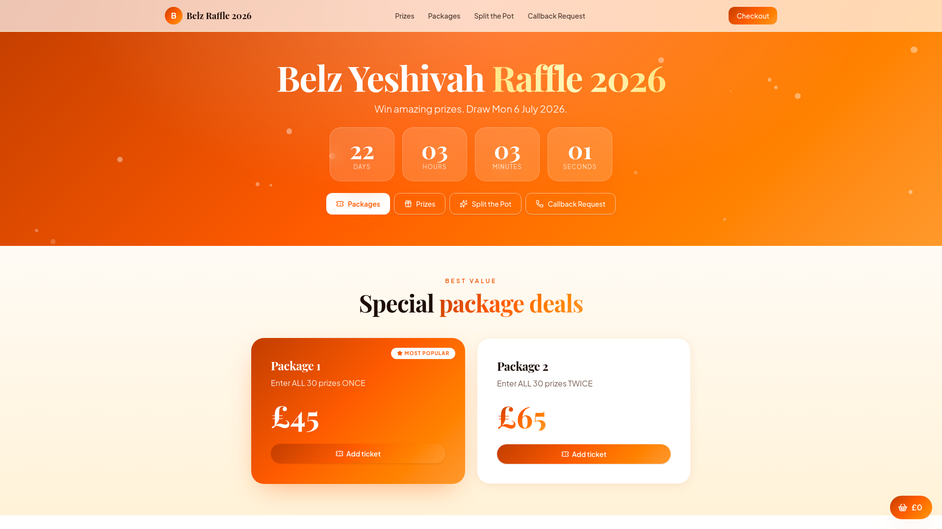 Dev Now Raffle Belz Yeshivah Raffle 2026 — Win Amazing Prizes