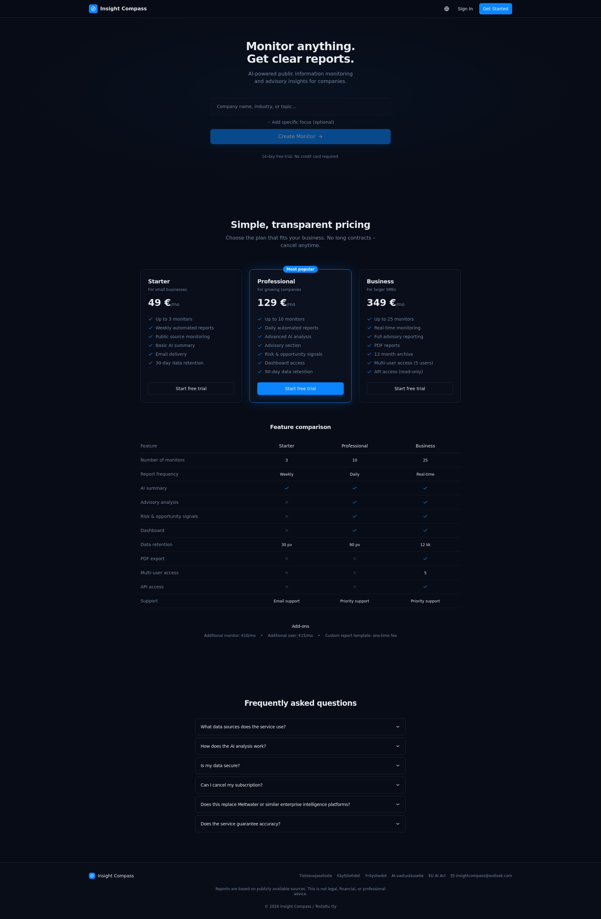Insight Compass Insight Compass – AI-Powered Public Information Monitoring