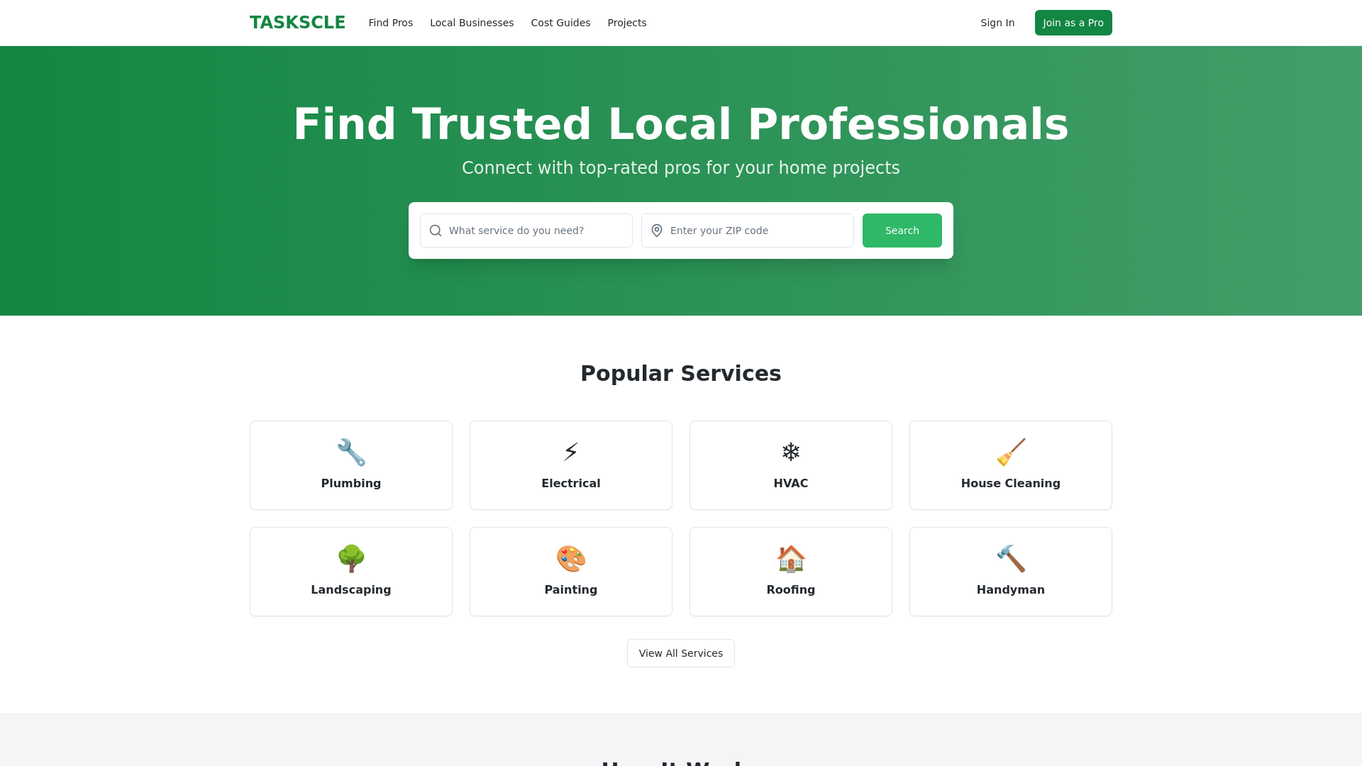 TASKSCLE - Find Trusted Service Professionals