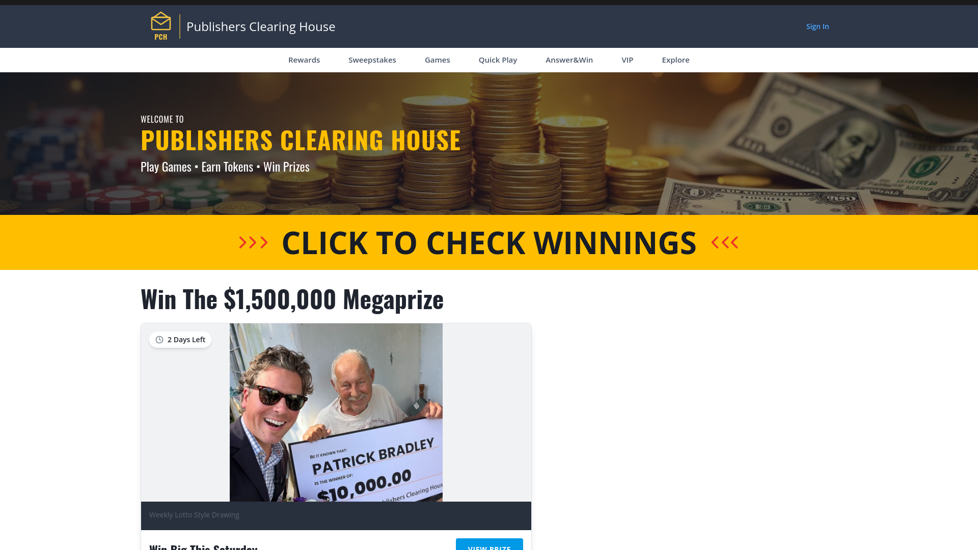 Pch Email Publishers Clearing House - Win Cash & Prizes | PCH Sweepstakes