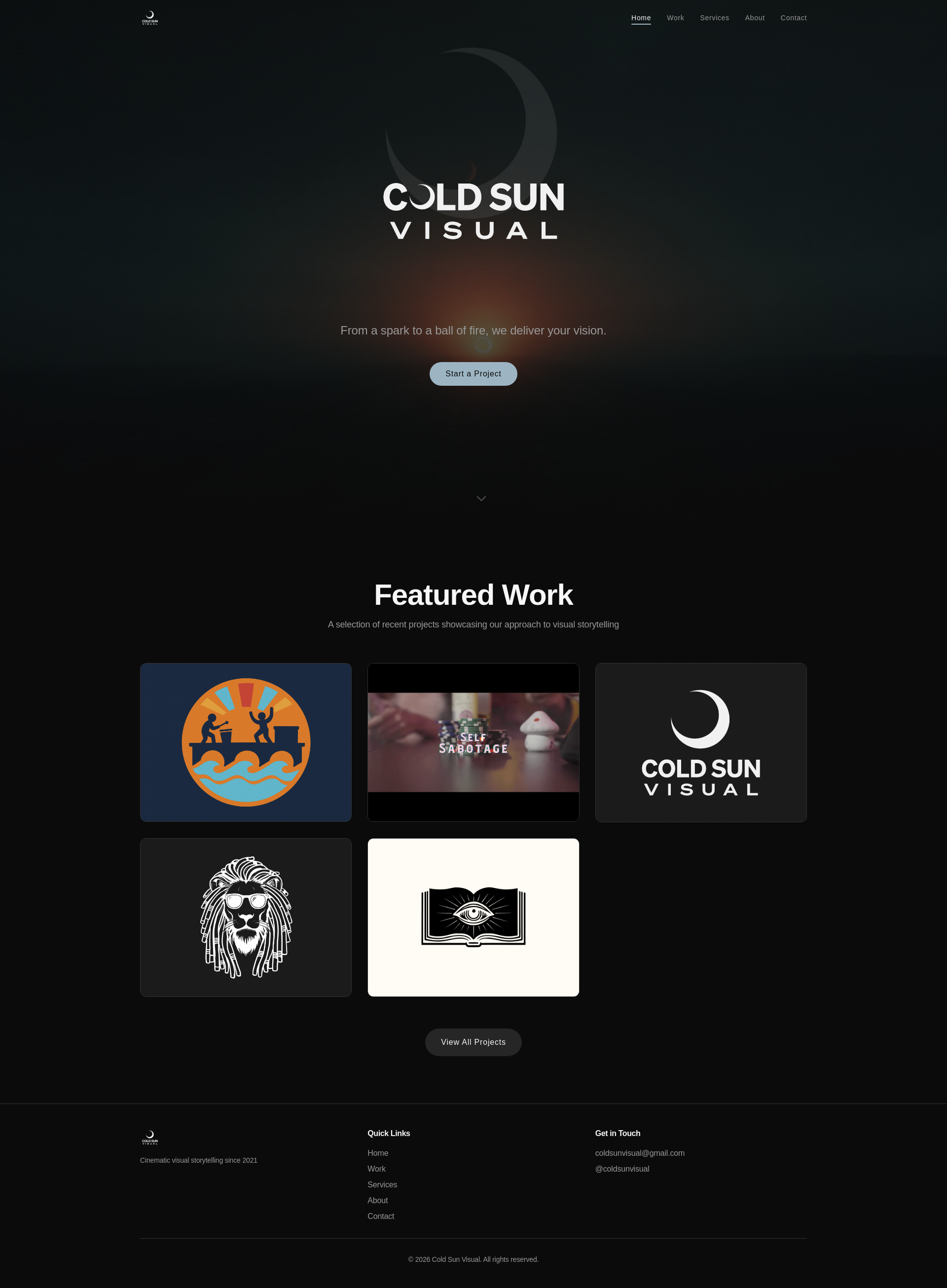 Cold Sun Visual - Branding & Web App Design