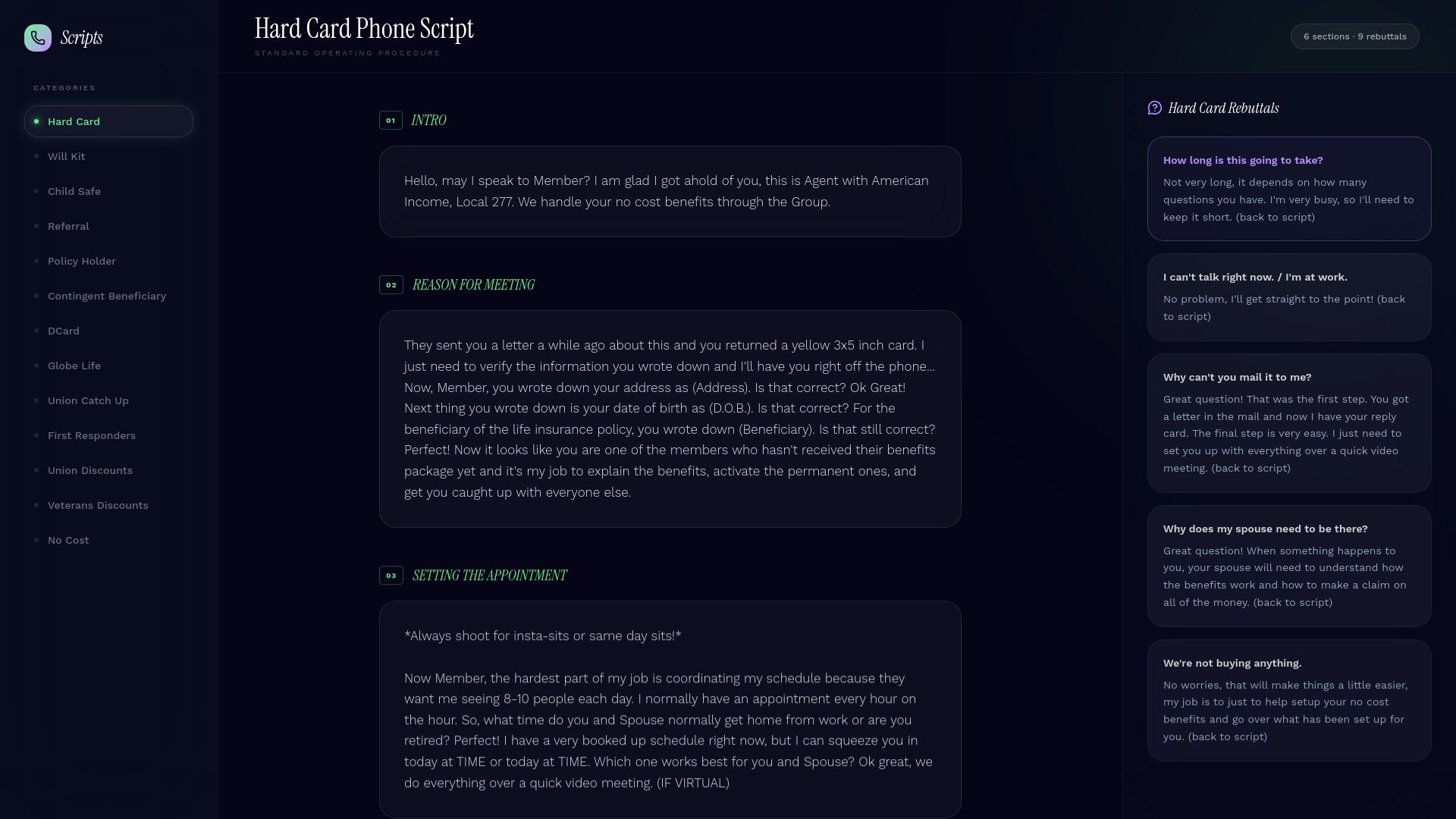 Phone Scripts — Sales Reference