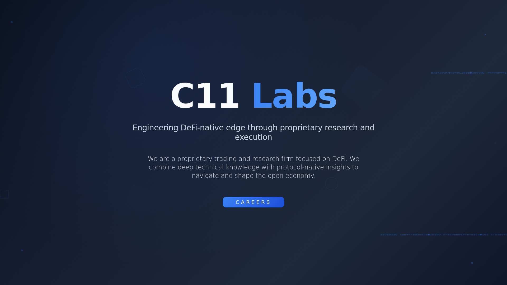 C11 Labs - DeFi-Native Proprietary Trading & Research