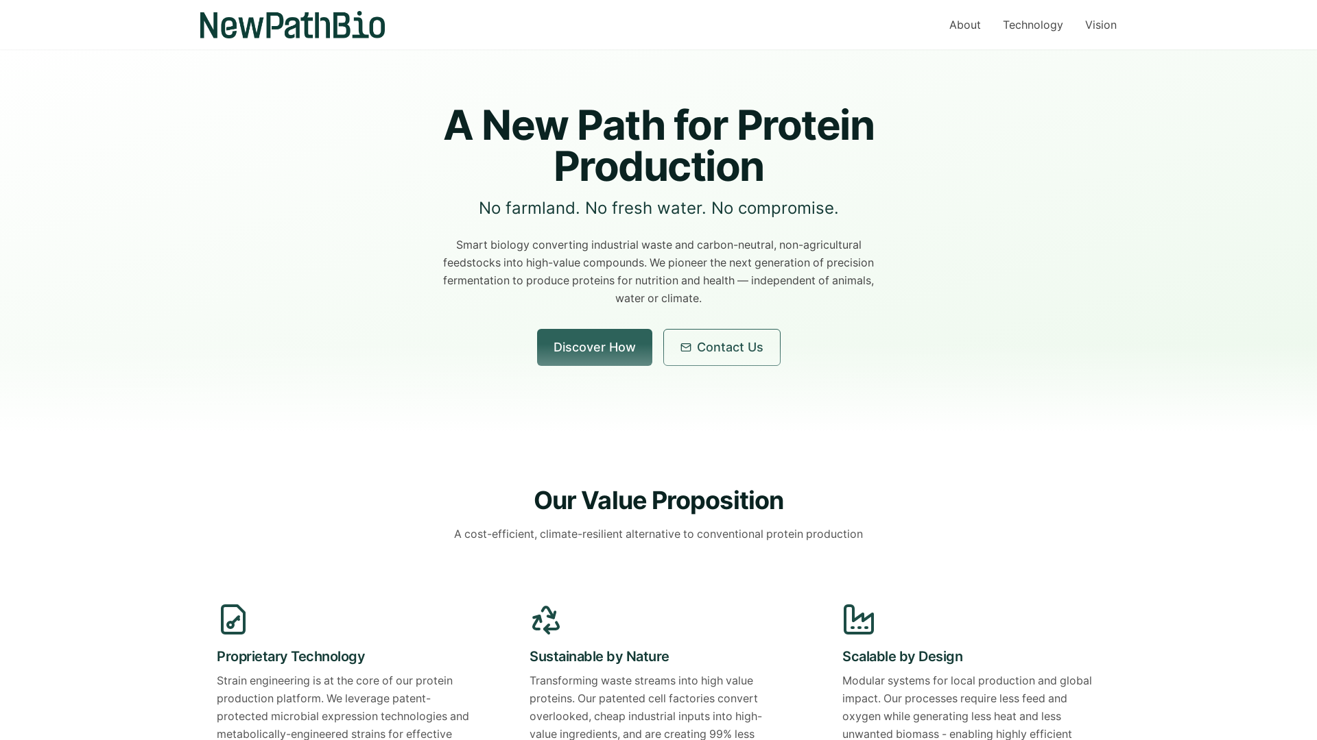 New Path Bio | Sustainable Protein Production