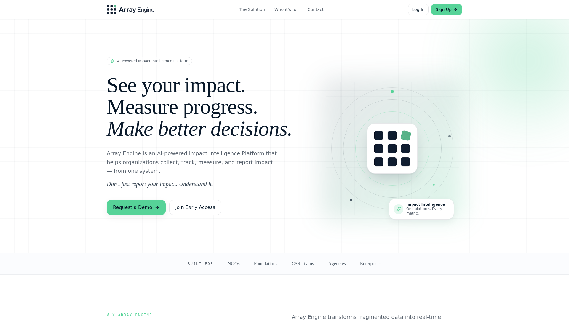Array Engine — See Your Impact. Measure Progress.