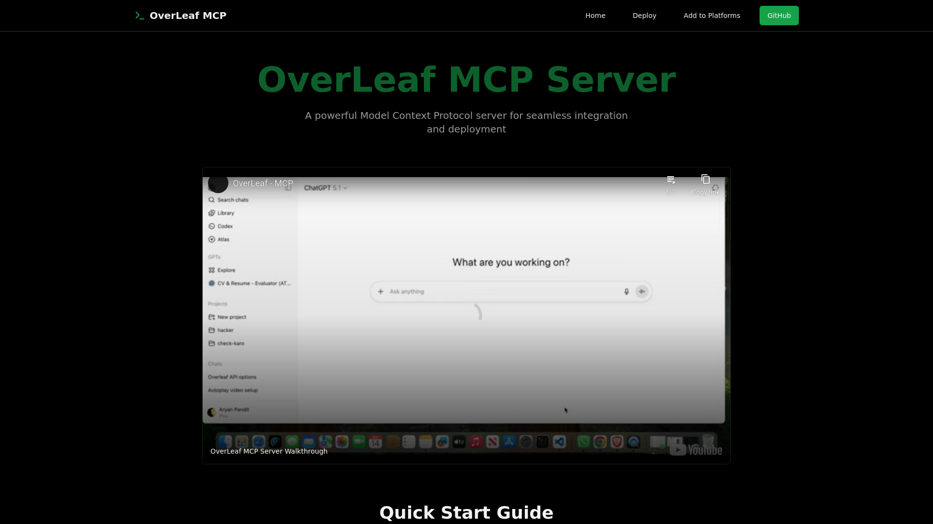 OverLeaf MCP Server - Model Context Protocol Integration