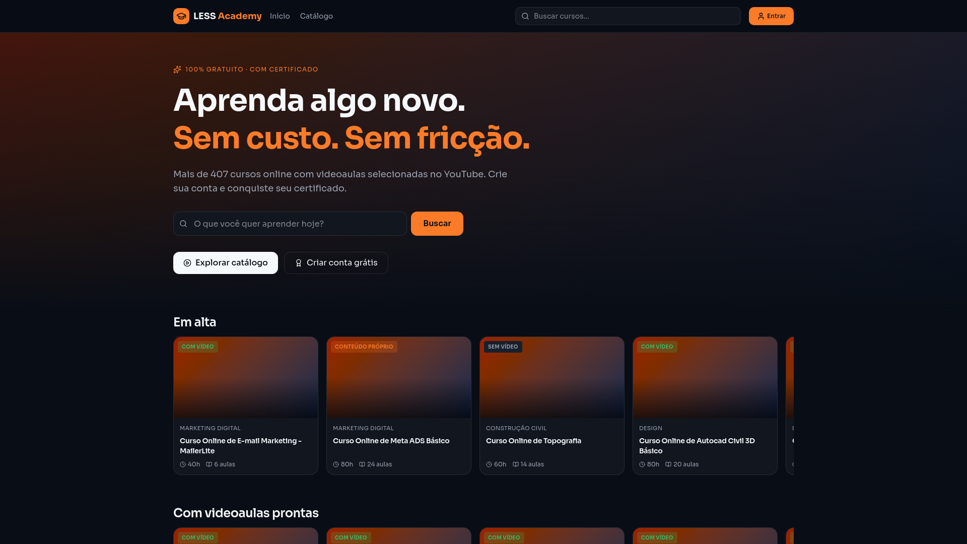 Catálogo de Cursos — LESS Academy