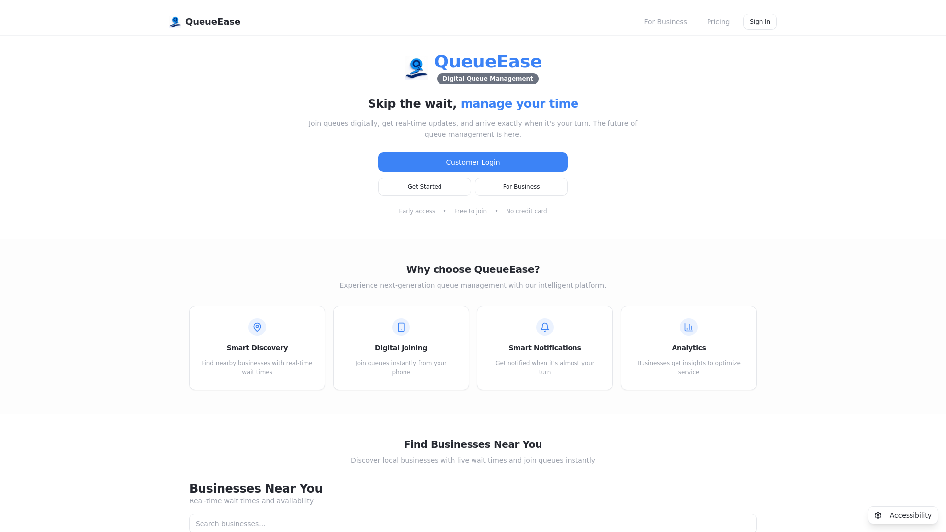 QueueEase - Digital Queue Management